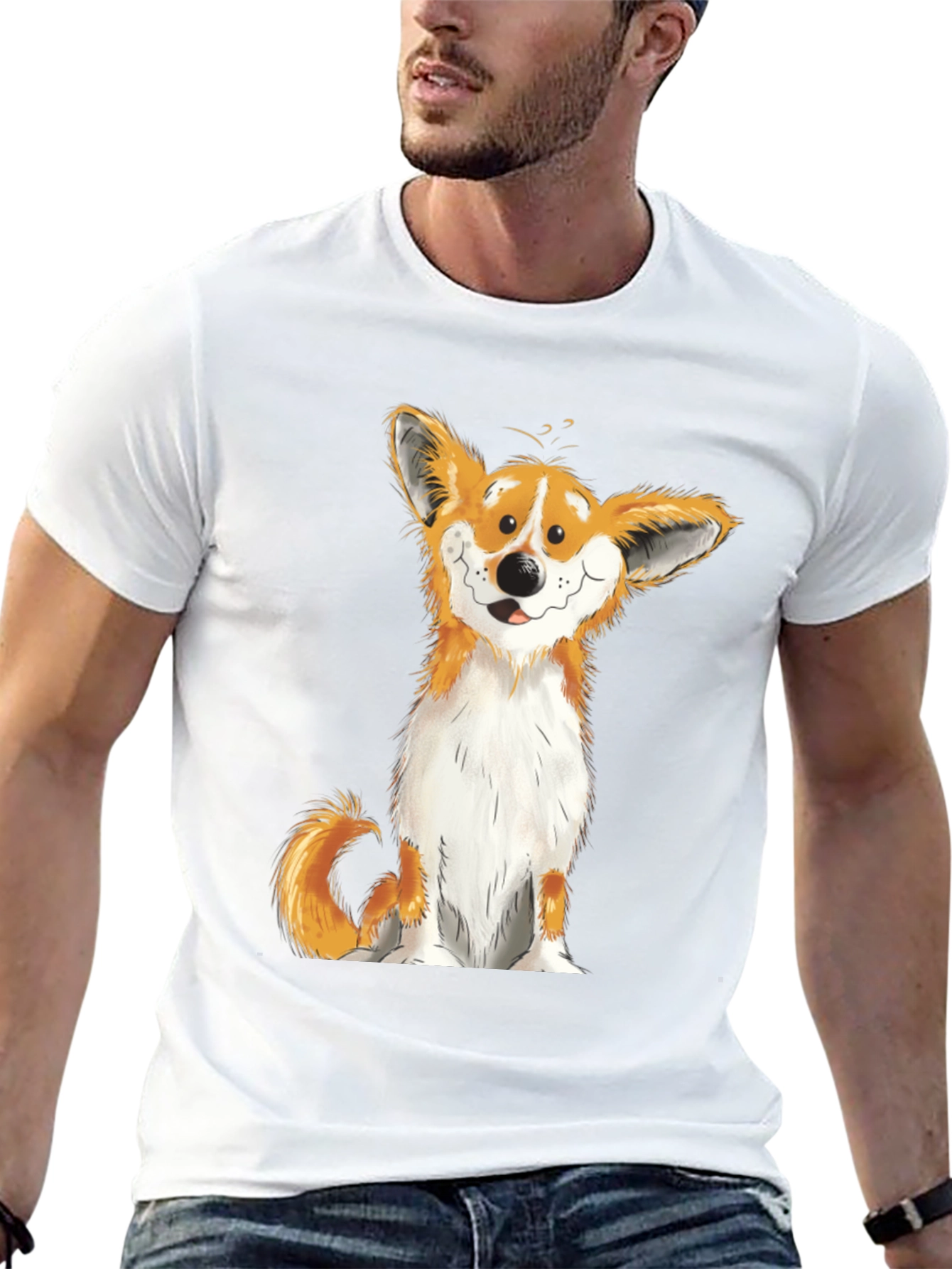Corgi Cartoon Graphic T-Shirt