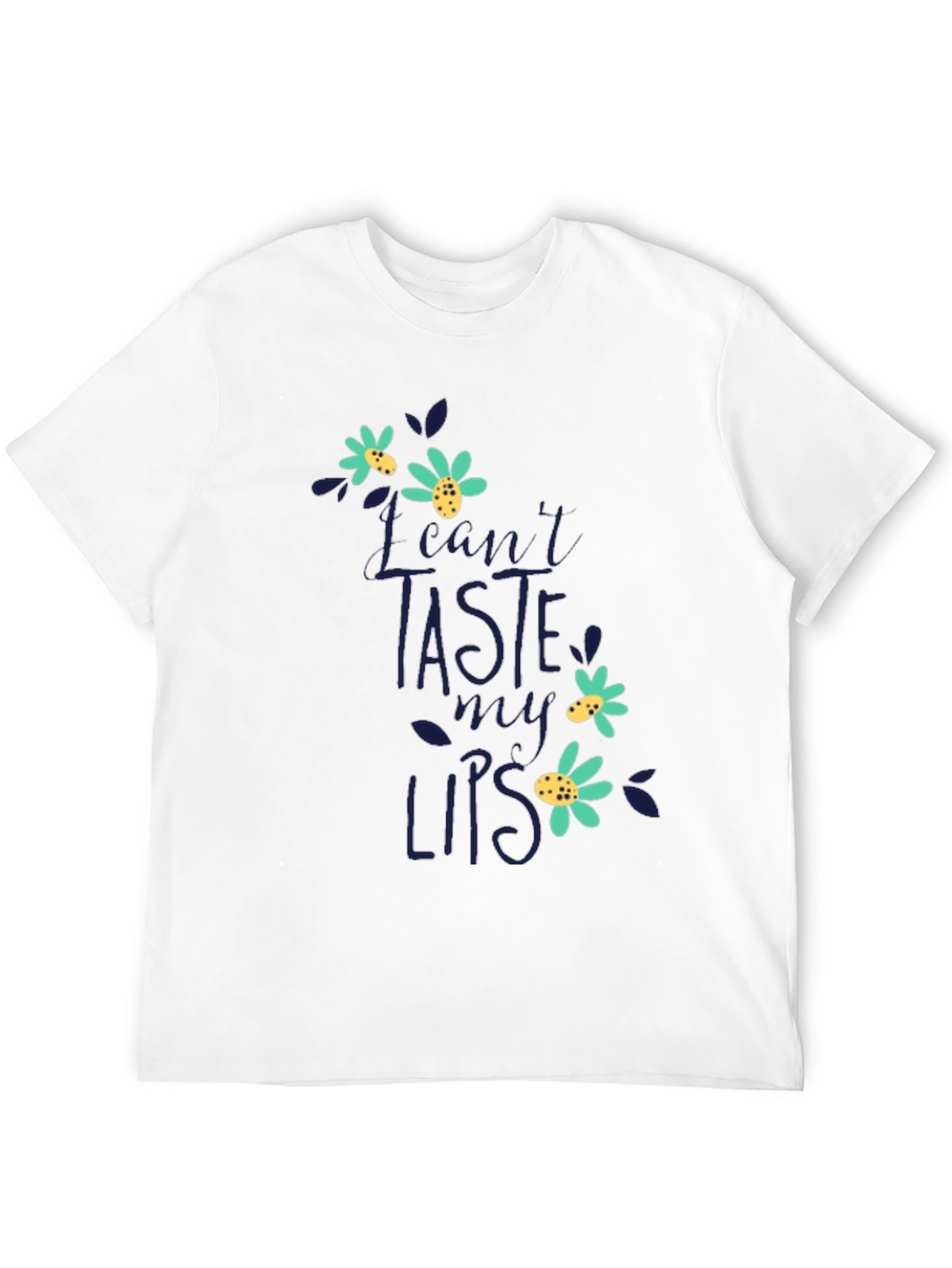 Floral Lips Graphic Tee - Mens Black T-Shirt