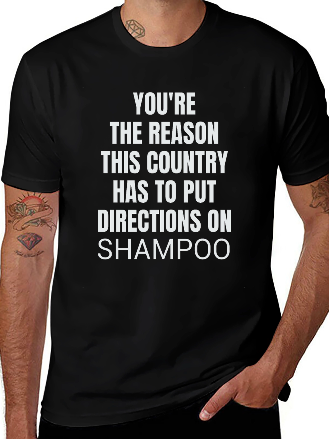 Humorous Graphic Tee: Shampoo Directions