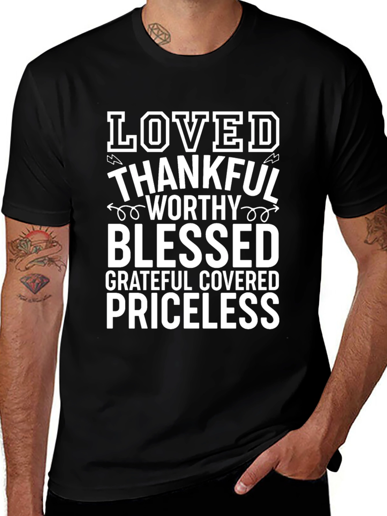 Loved Thankful Blessed Graphic T-Shirt