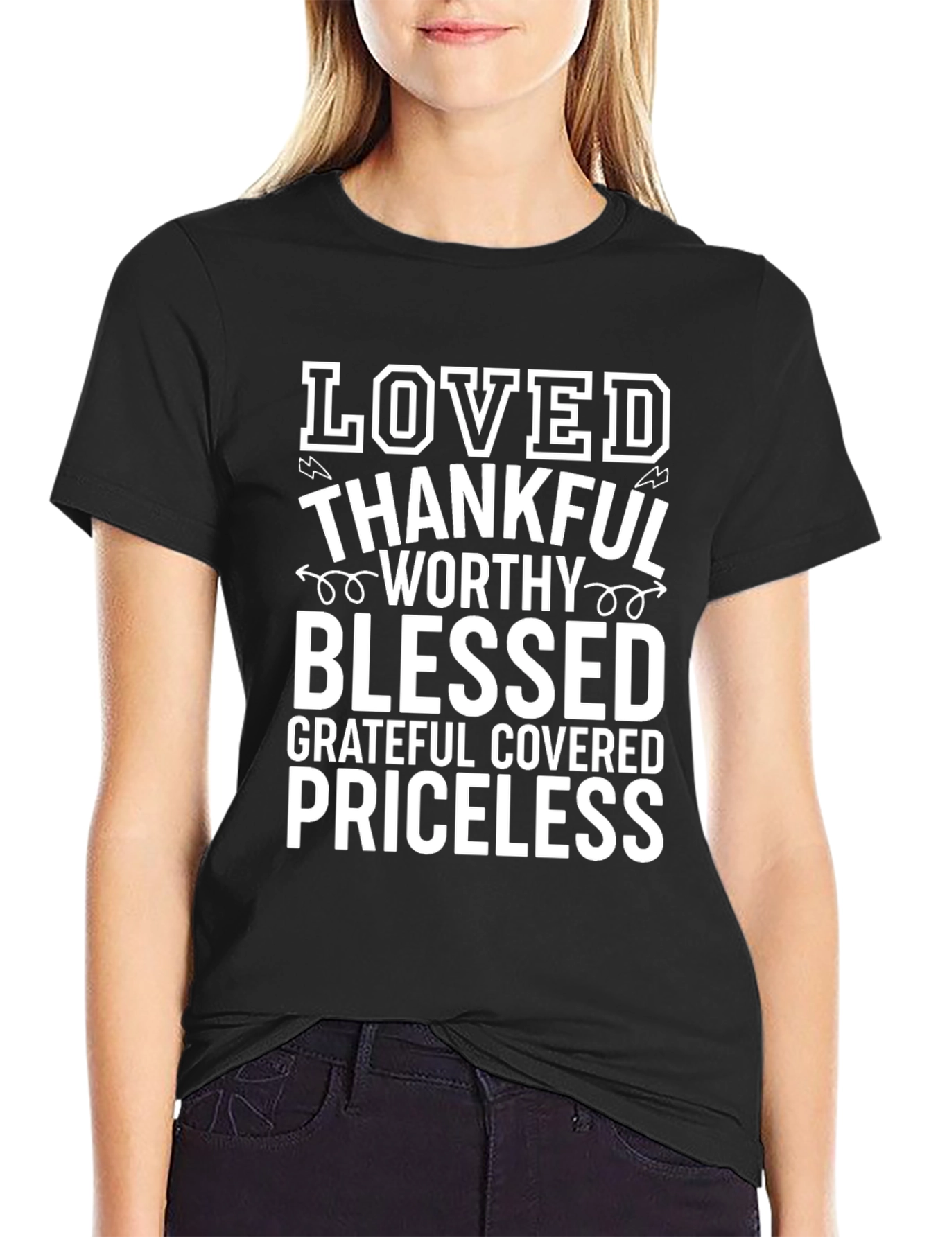 Loved Thankful Blessed Graphic T-Shirt