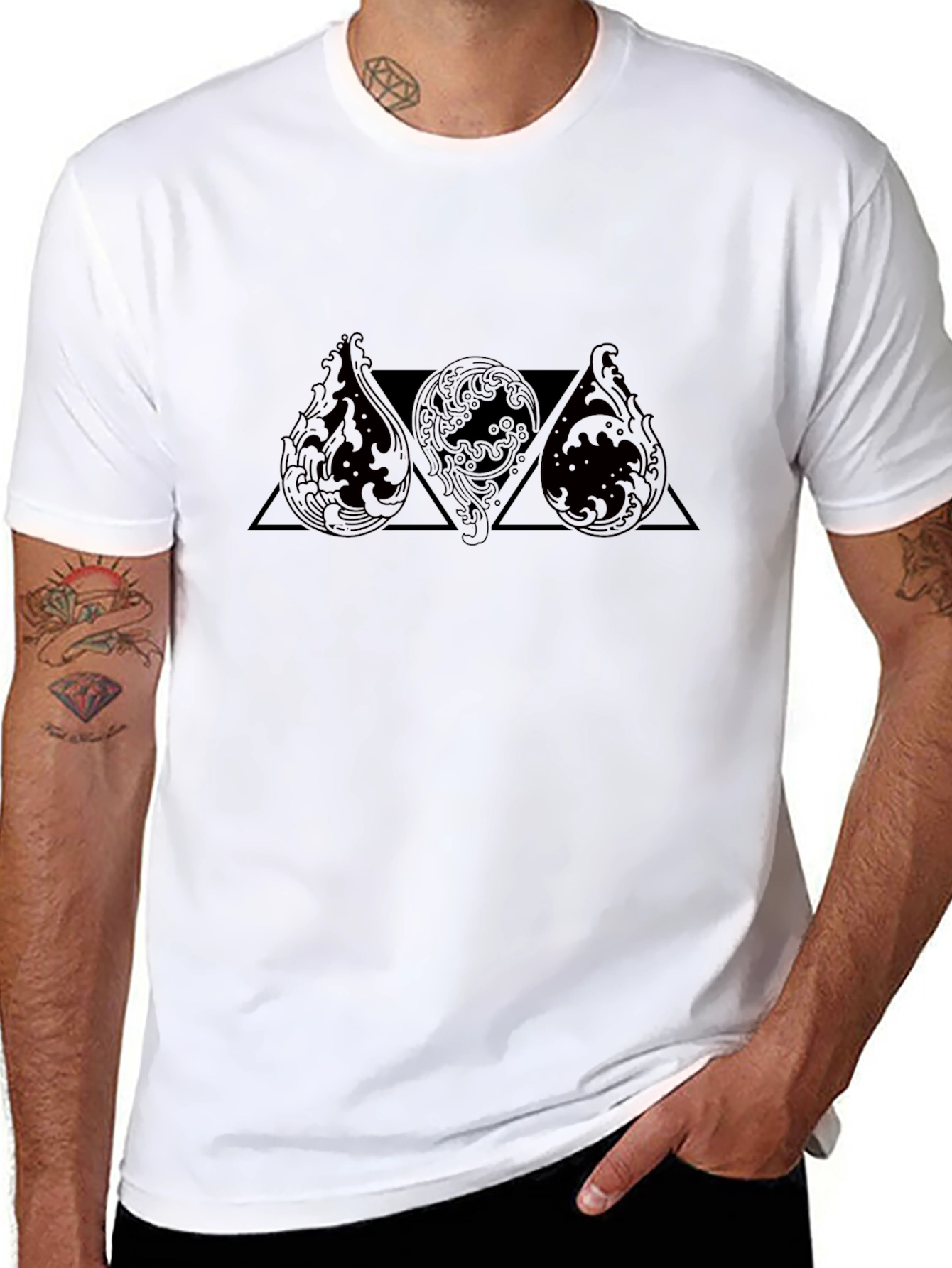 Graphic Tee: Water Element Triangle Design