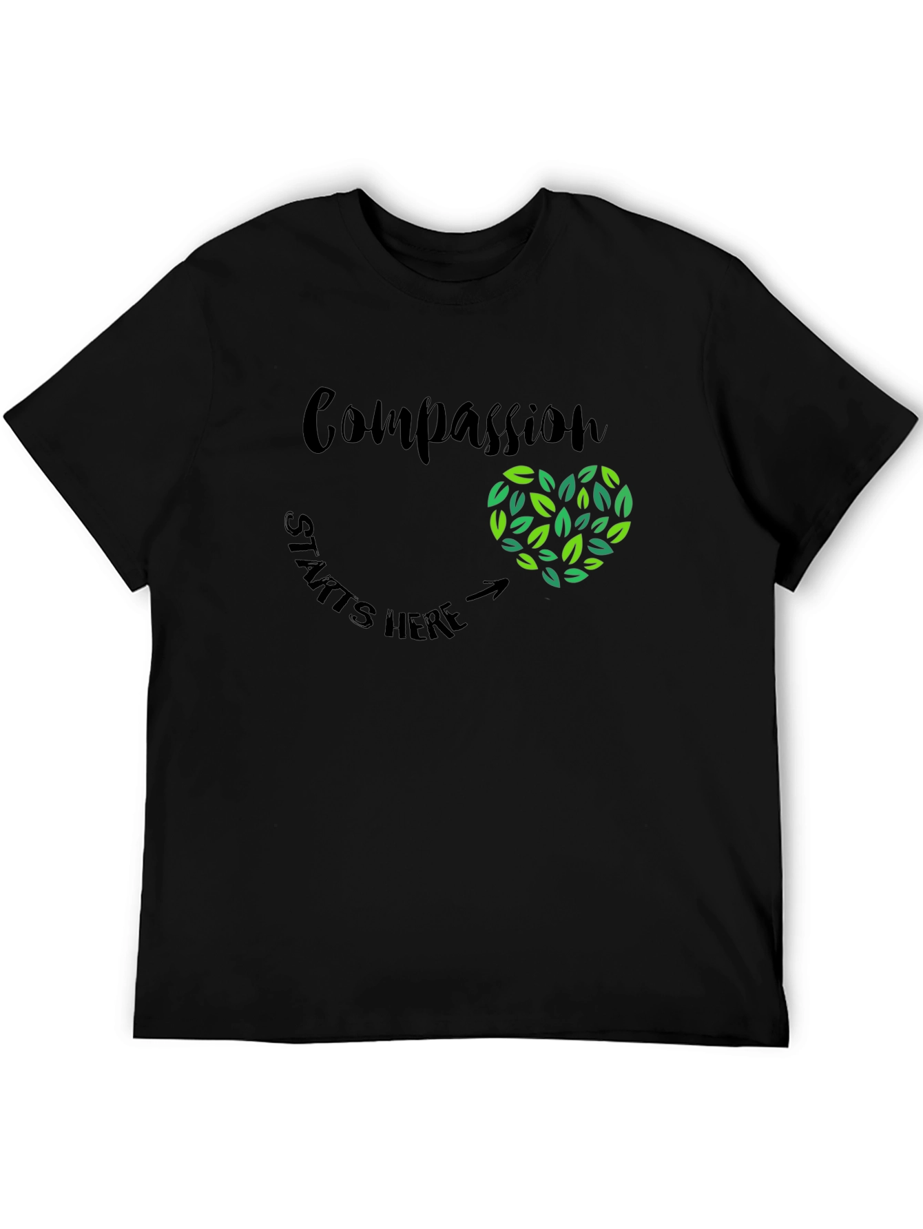 Compassion Starts Here Heart Graphic Tee
