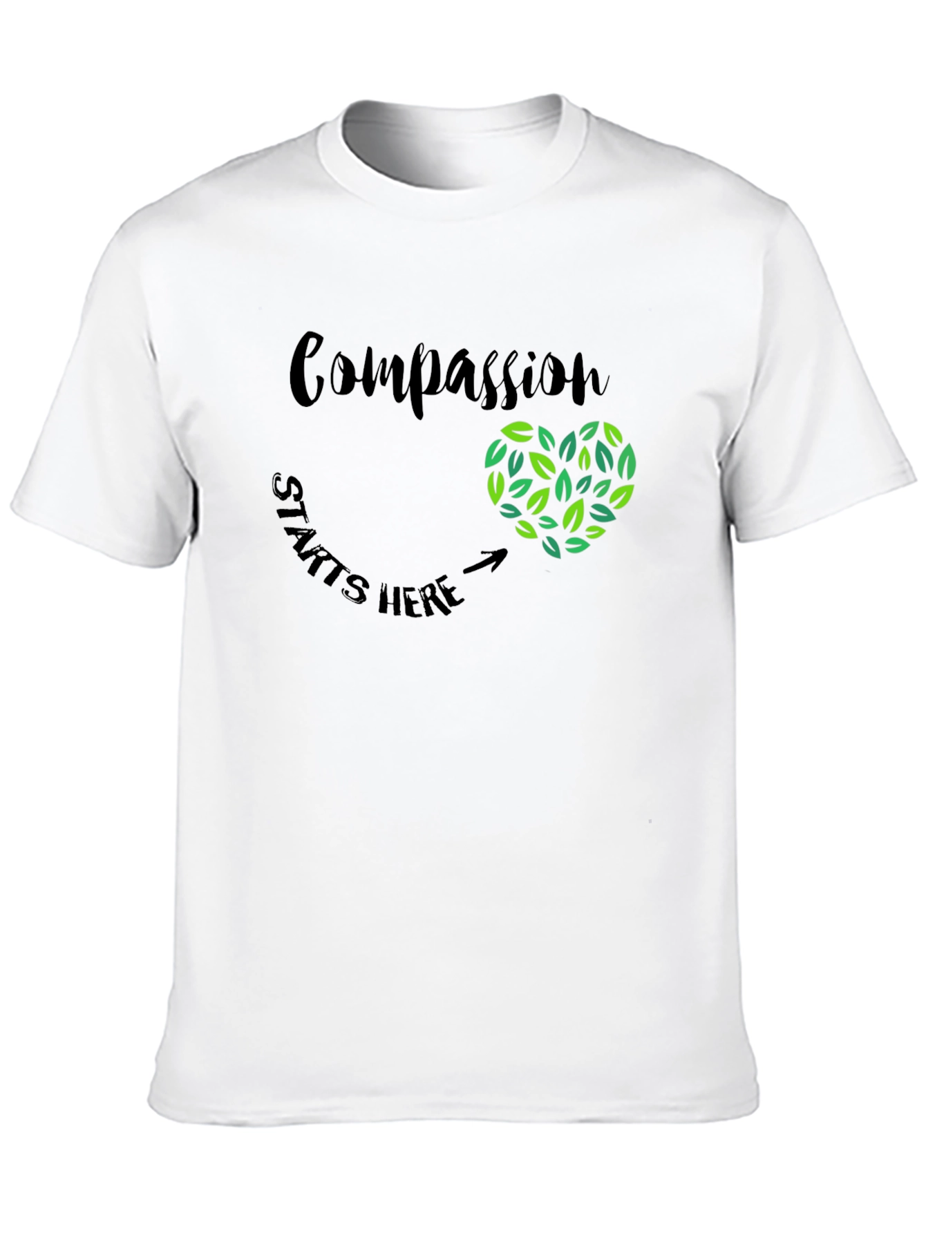 Compassion Starts Here Heart Graphic Tee