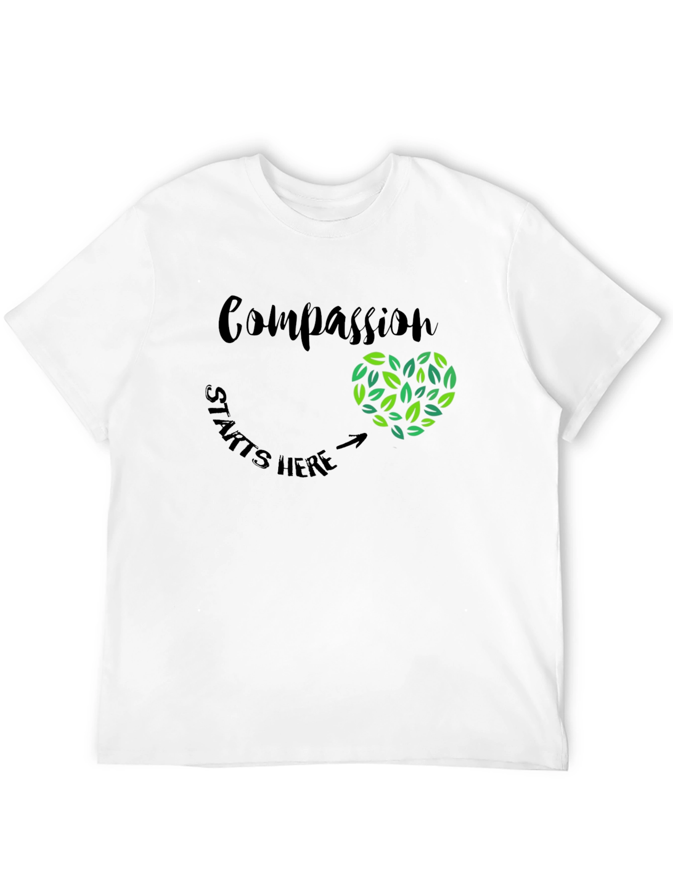 Compassion Starts Here Heart Graphic Tee