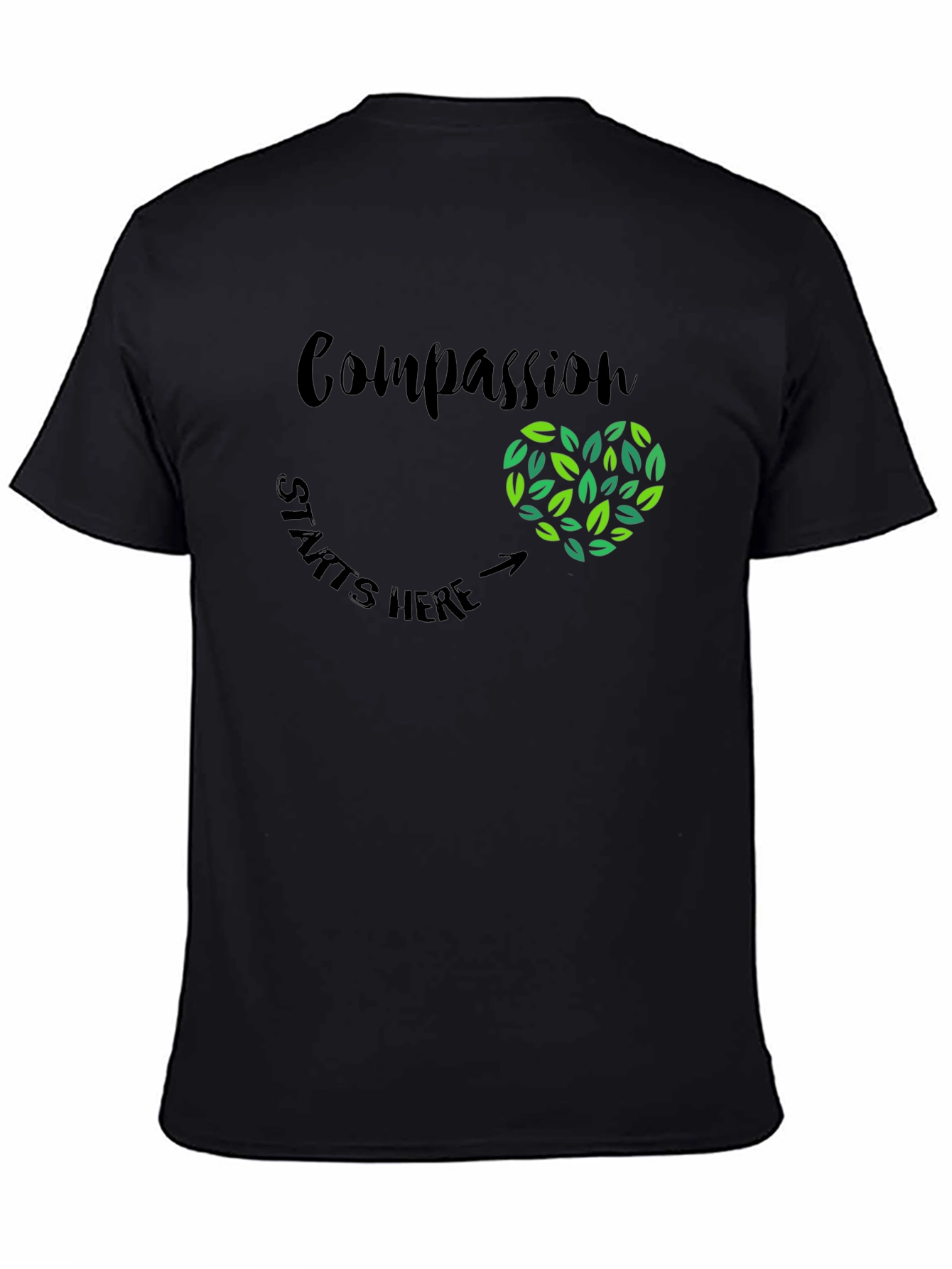 Compassion Starts Here Heart Graphic Tee