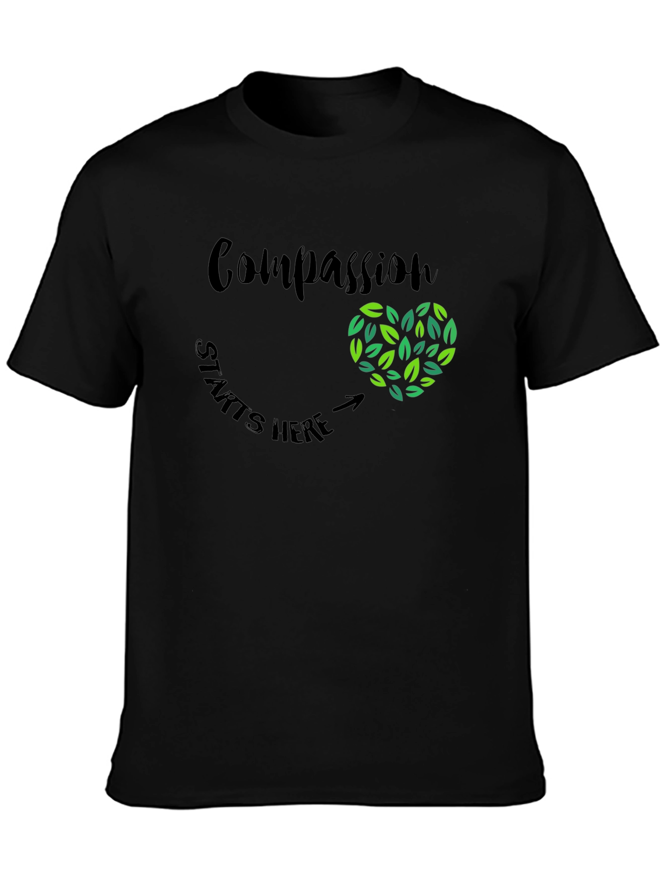 Compassion Starts Here Heart Graphic Tee