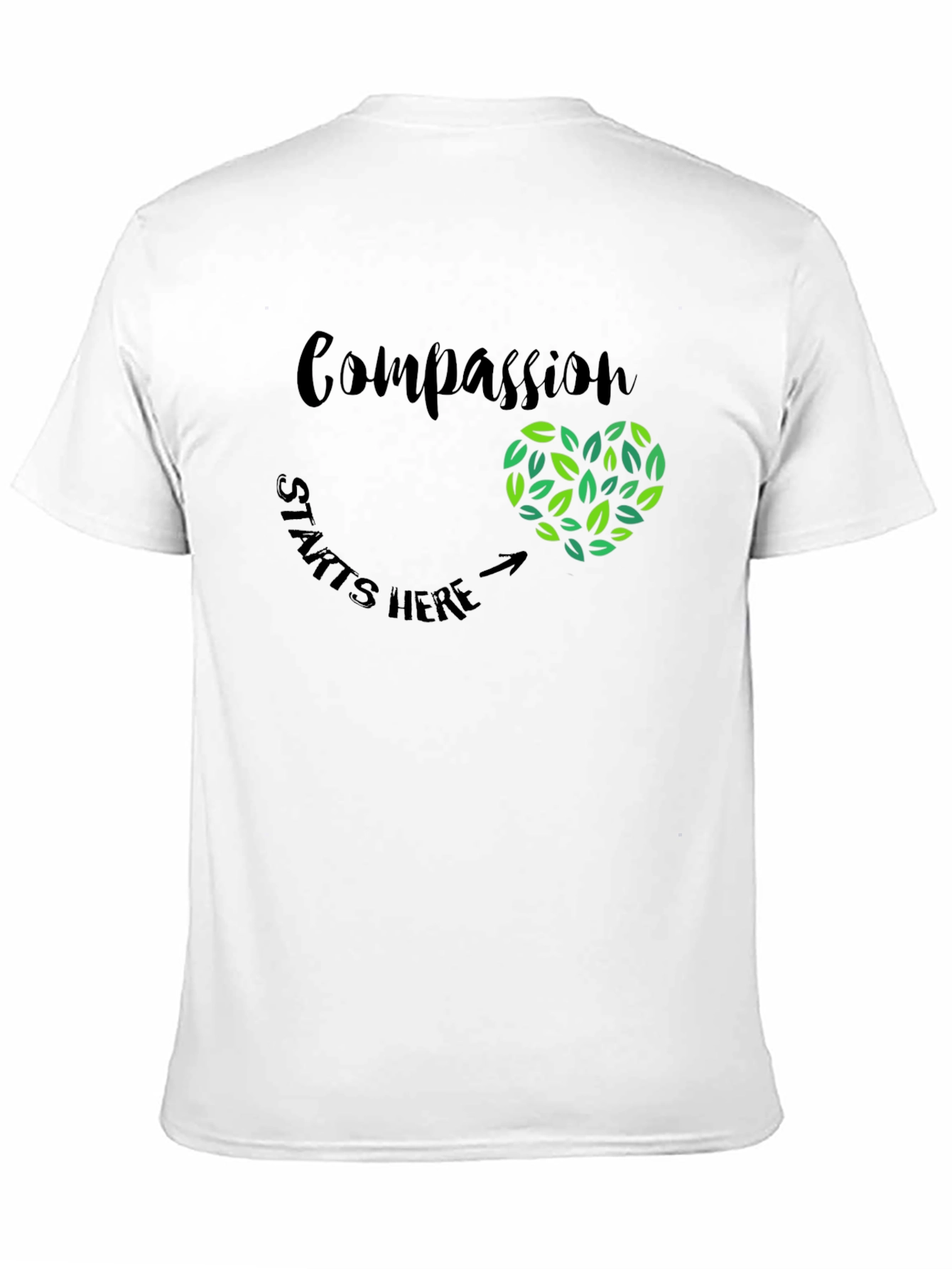 Compassion Starts Here Heart Graphic Tee