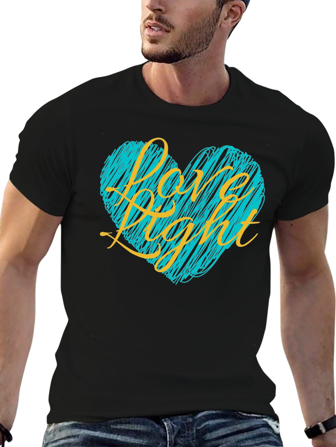 Love Light Heart Graphic Tee - Black T-Shirt