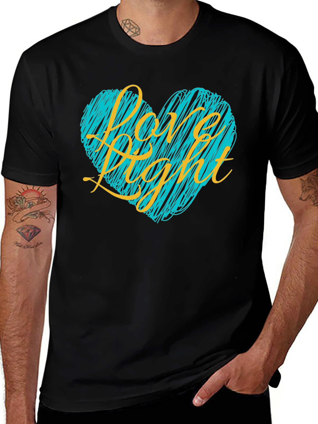 Love Light Heart Graphic Tee - Black T-Shirt
