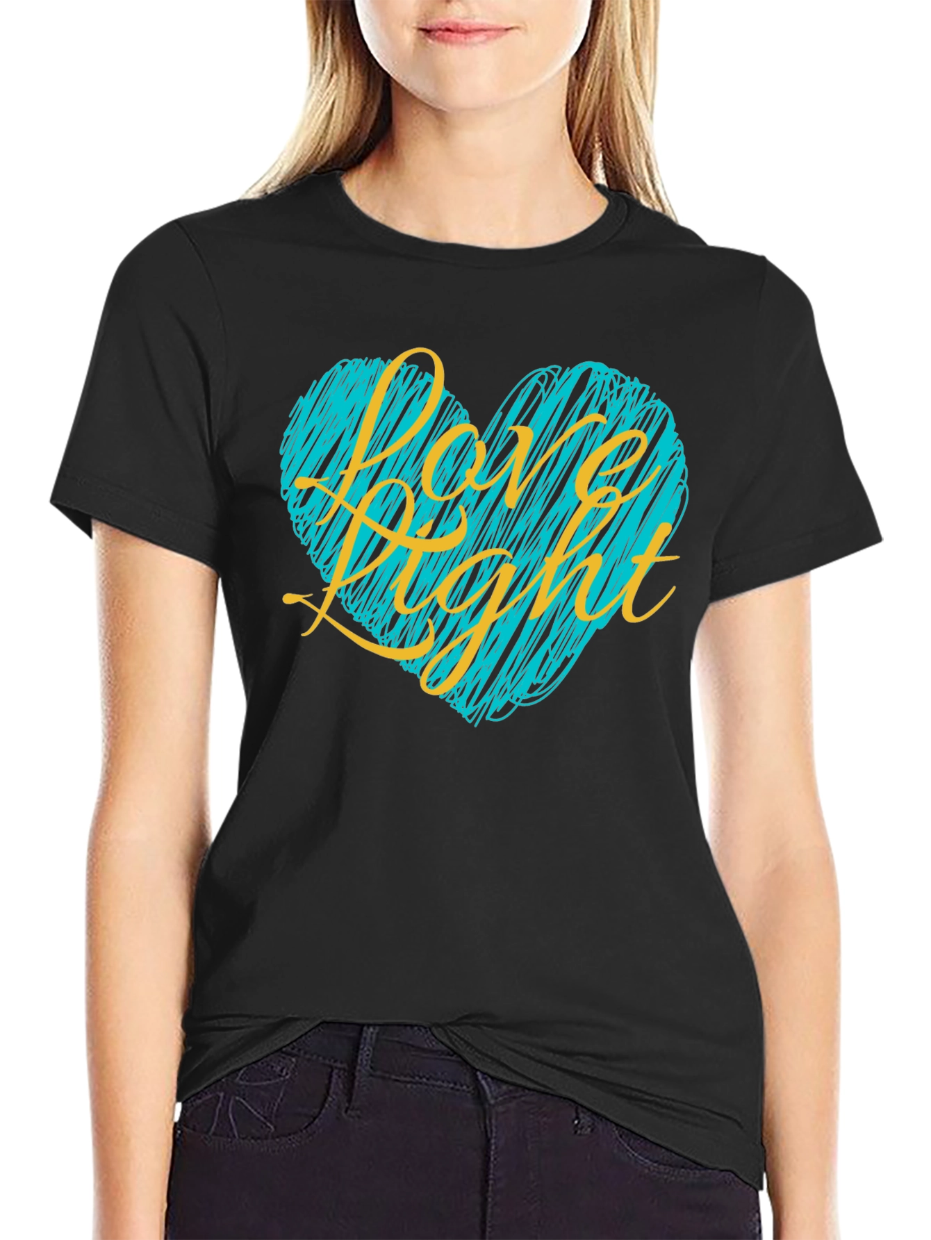 Love Light Heart Graphic Tee - Black T-Shirt