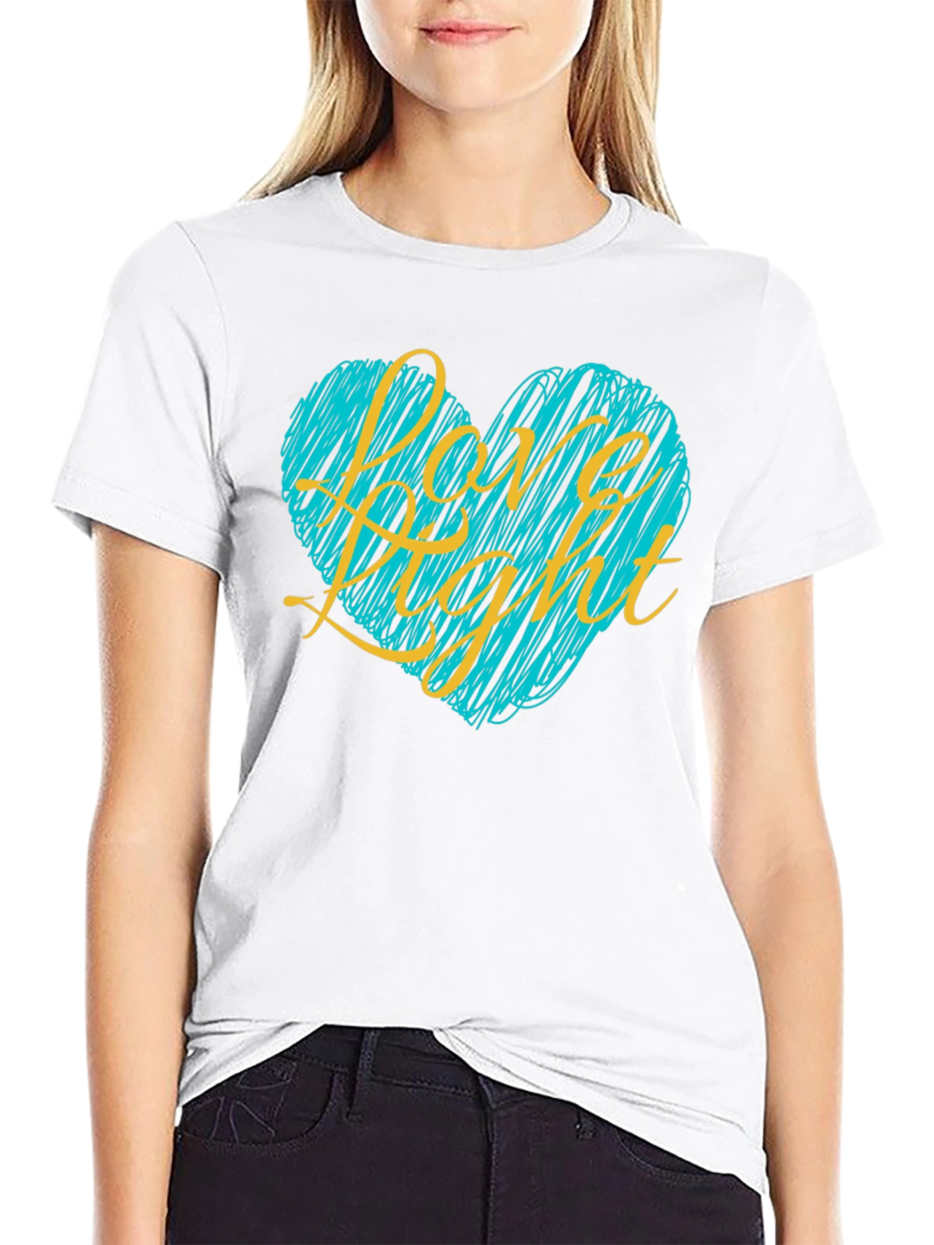 Love Light Heart Graphic Tee - Black T-Shirt