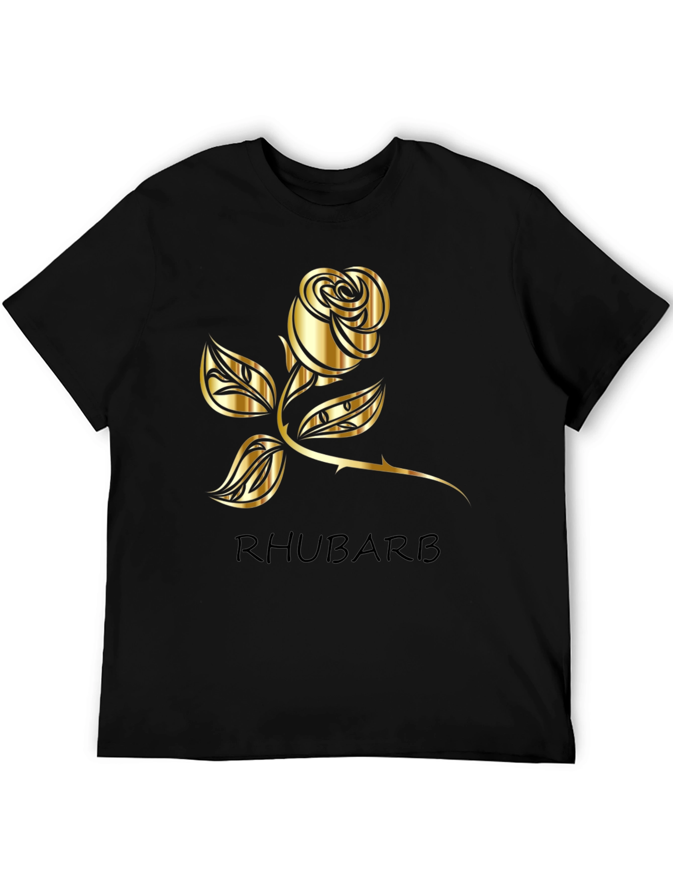 Rhubarb Rose Graphic Tee - Black T-Shirt