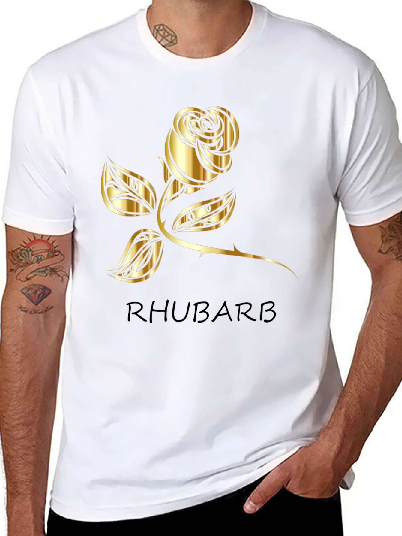 Rhubarb Rose Graphic Tee - Black T-Shirt