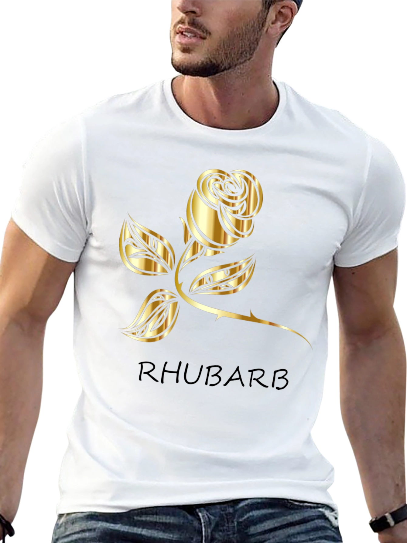 Rhubarb Rose Graphic Tee - Black T-Shirt