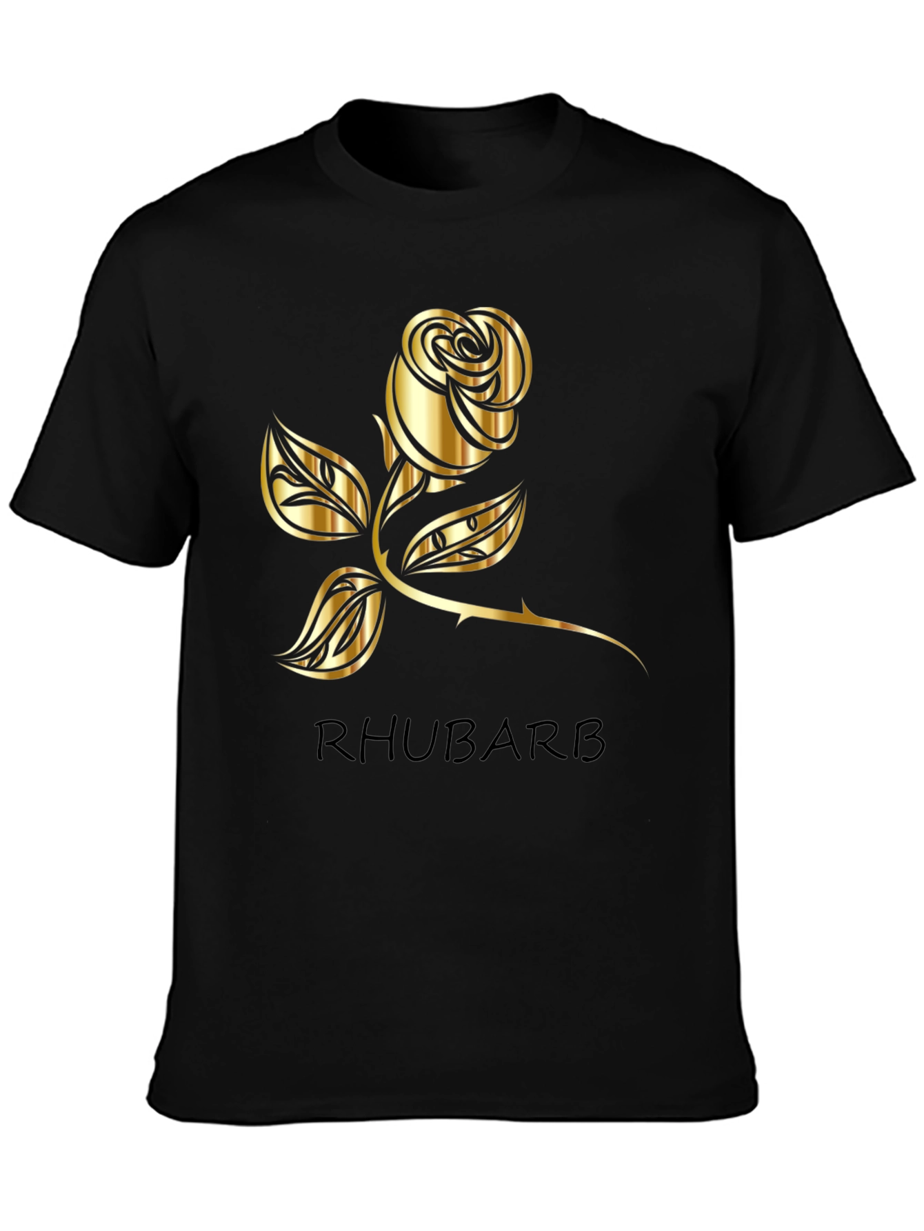 Rhubarb Rose Graphic Tee - Black T-Shirt