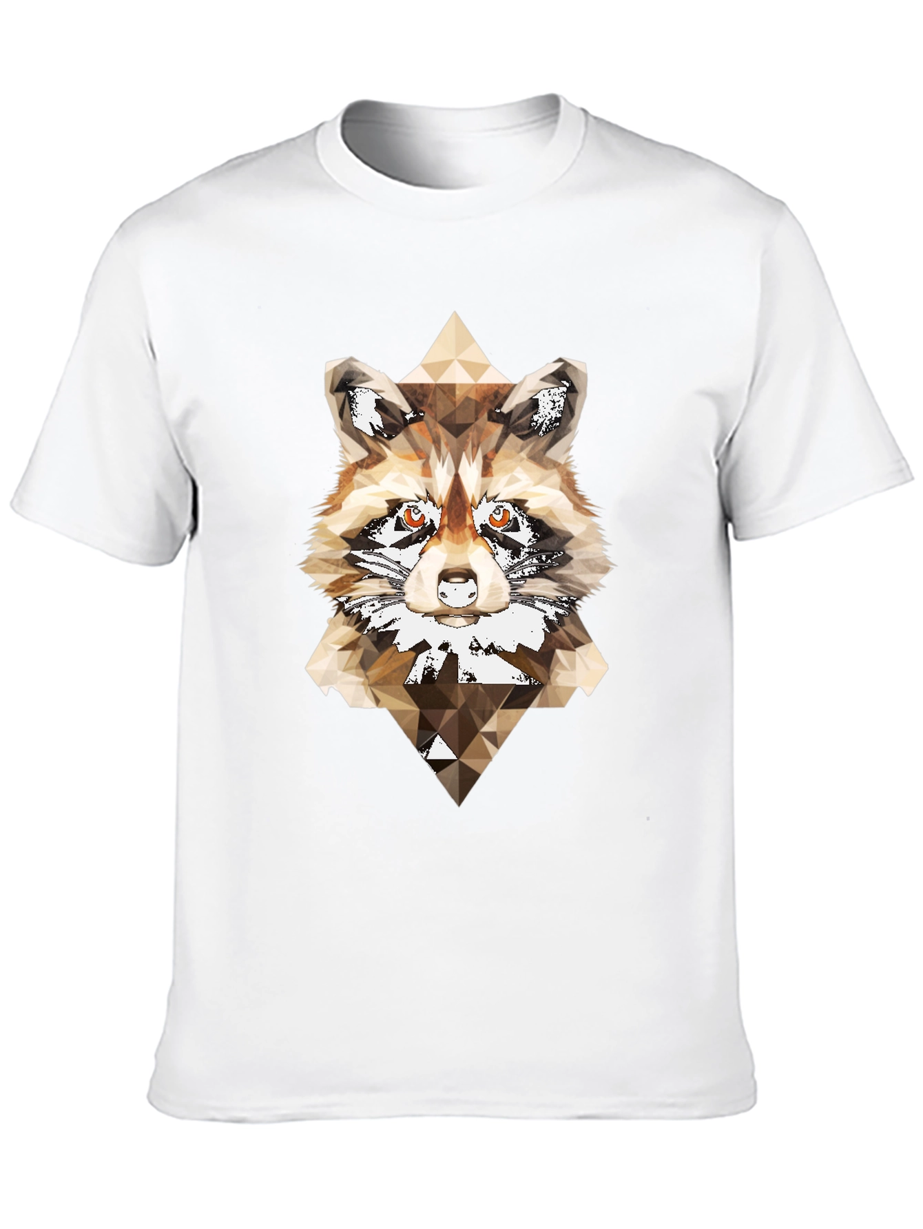 Geometric Raccoon Graphic Tee - Modern Animal Print Shirt