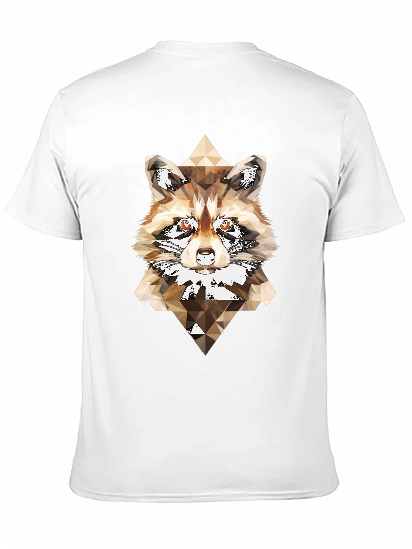 Geometric Raccoon Graphic Tee - Modern Animal Print Shirt