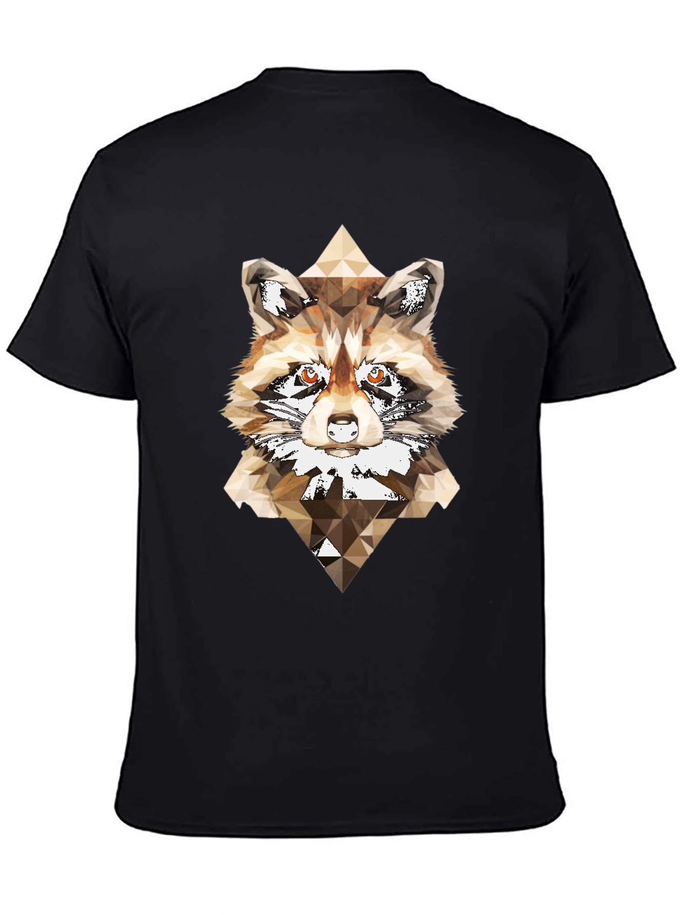 Geometric Raccoon Graphic Tee - Modern Animal Print Shirt