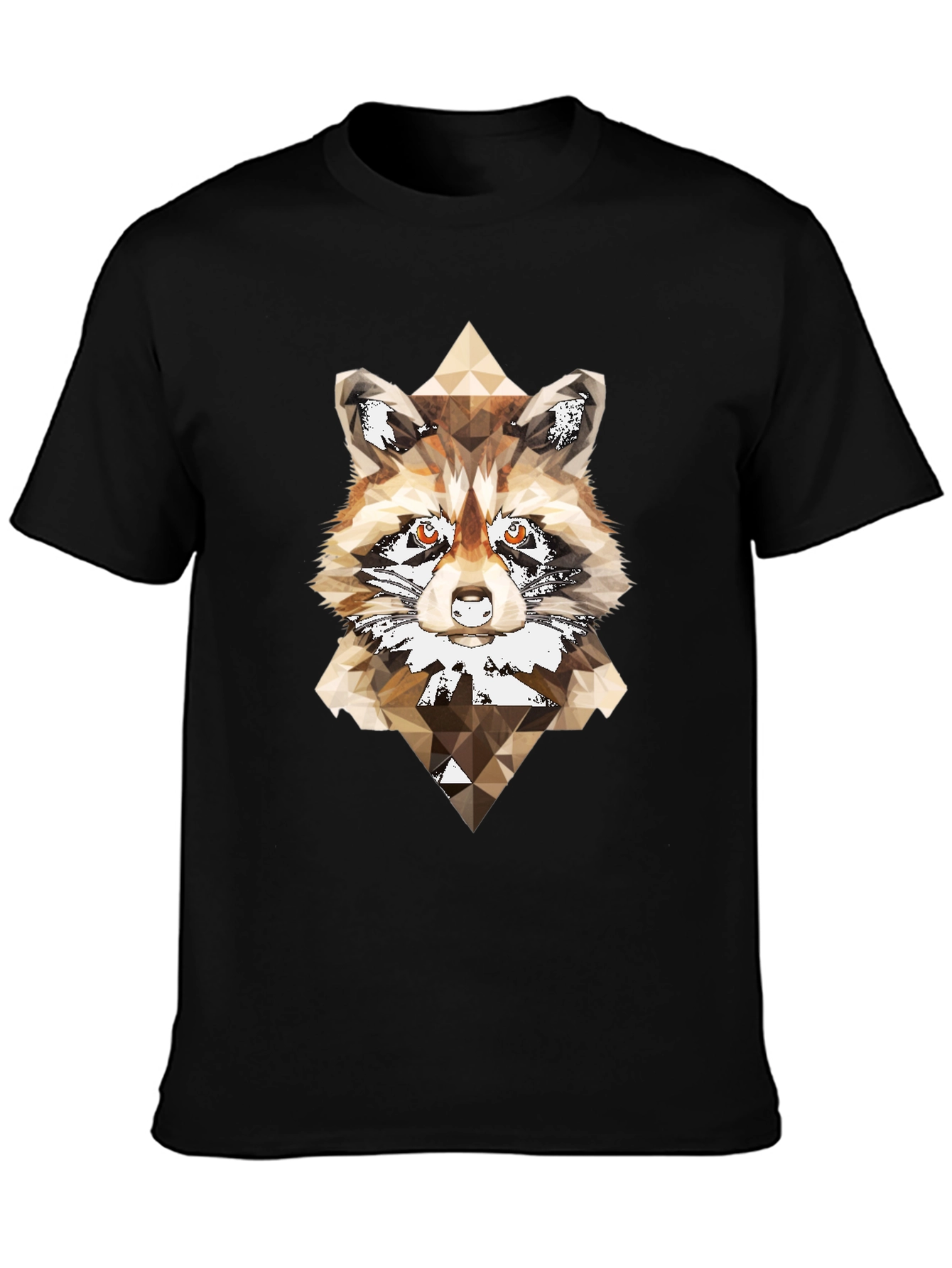 Geometric Raccoon Graphic Tee - Modern Animal Print Shirt