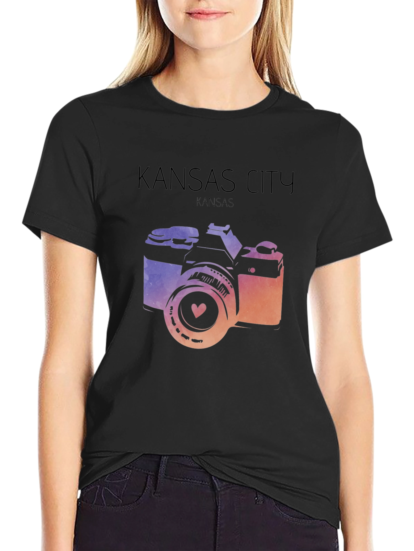 Kansas City Camera Graphic Tee - Black