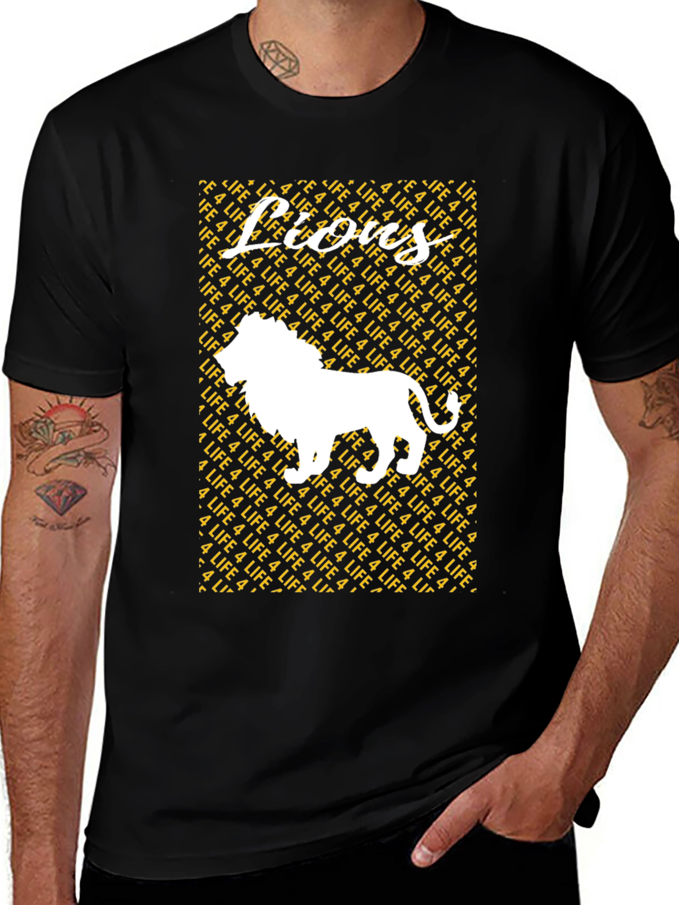 Lions 4 Life Graphic T-Shirt - Black
