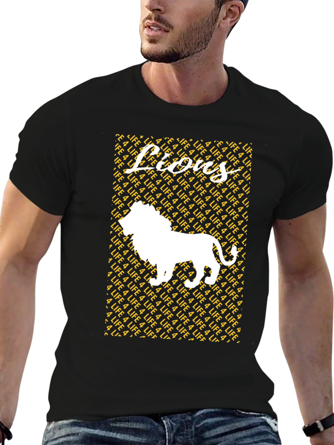 Lions 4 Life Graphic T-Shirt - Black
