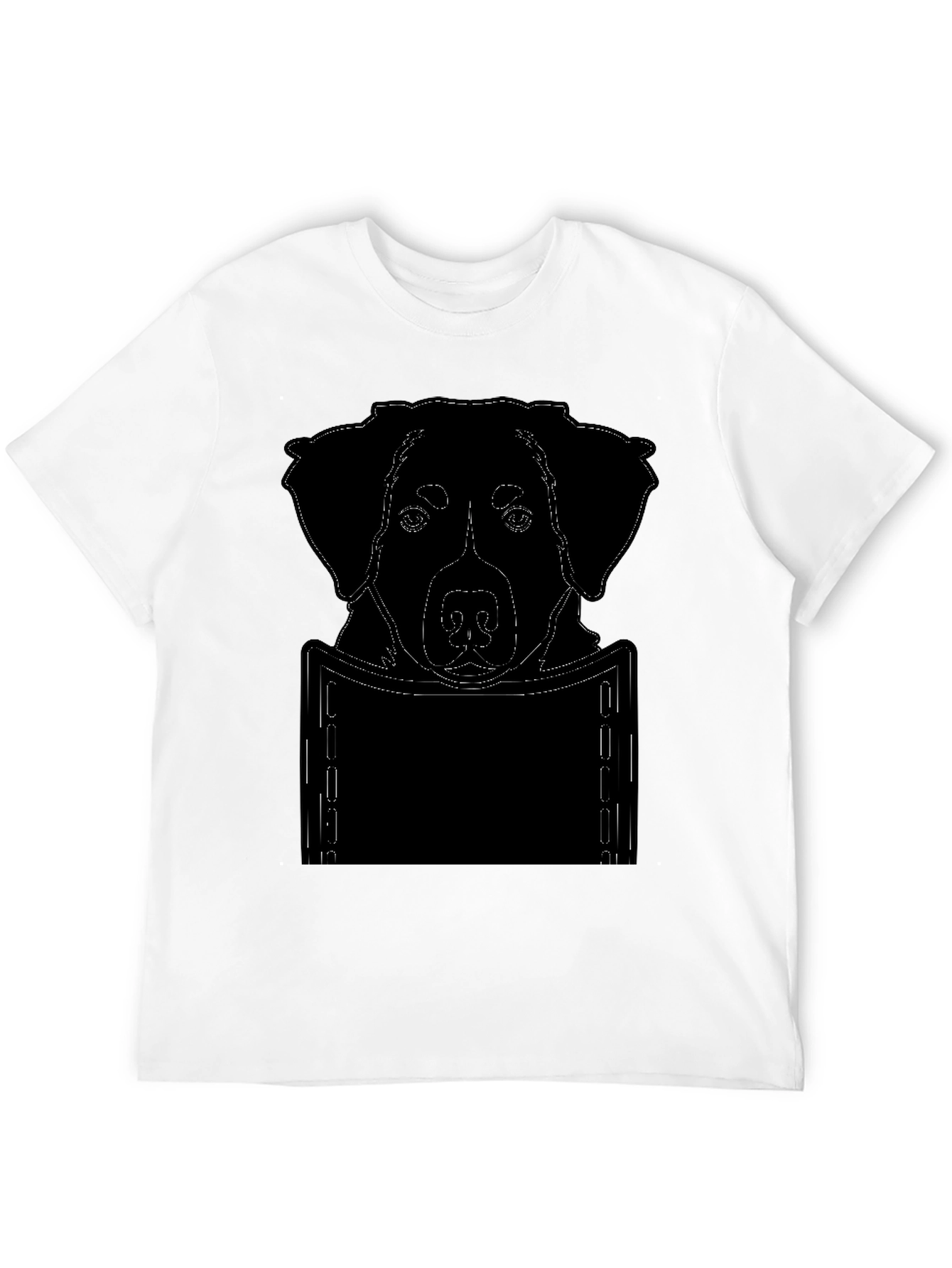 Dog Pocket Print T-Shirt - Cute Animal Lover Tee