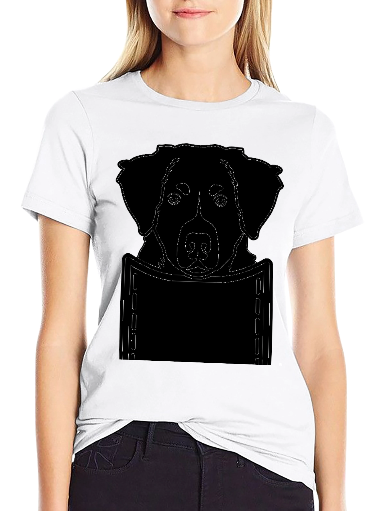 Dog Pocket Print T-Shirt - Cute Animal Lover Tee