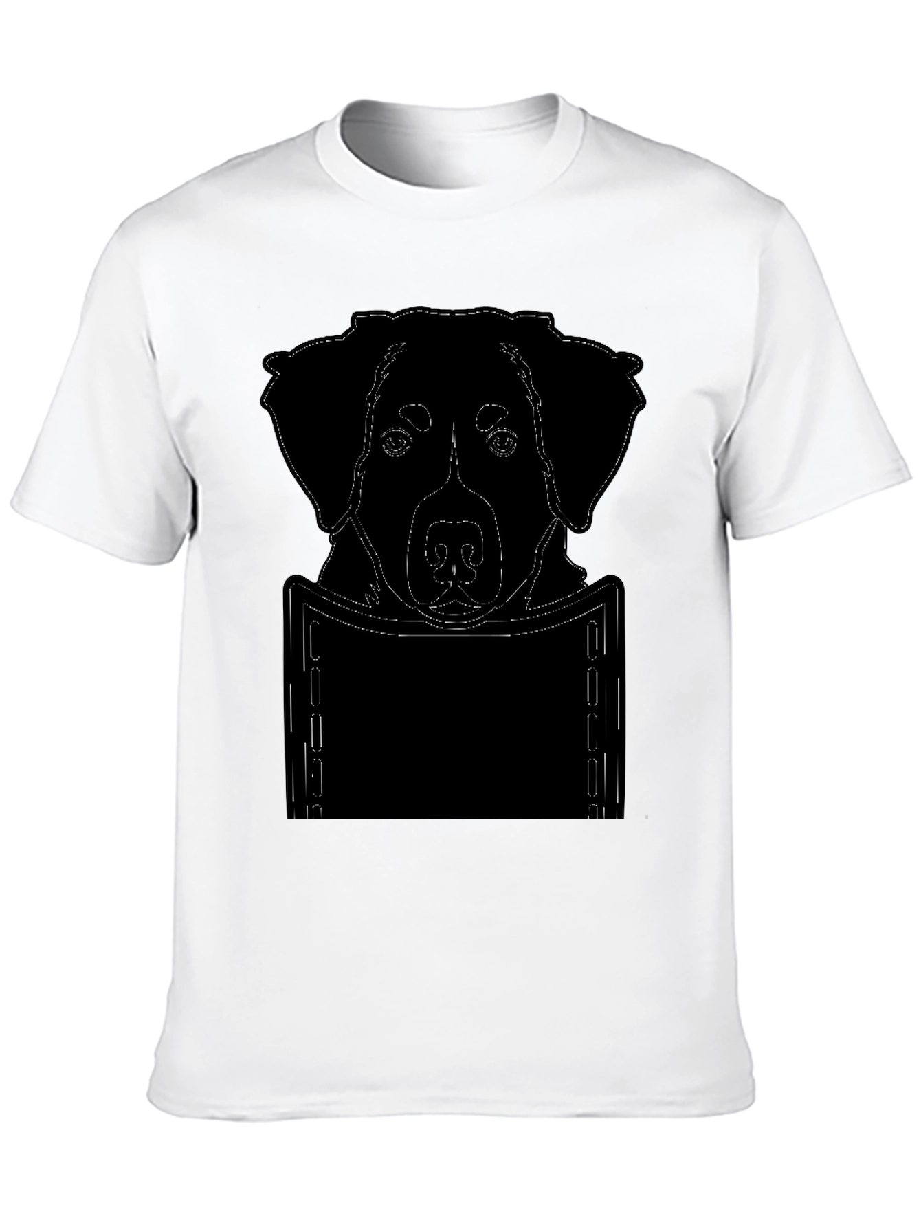 Dog Pocket Print T-Shirt - Cute Animal Lover Tee