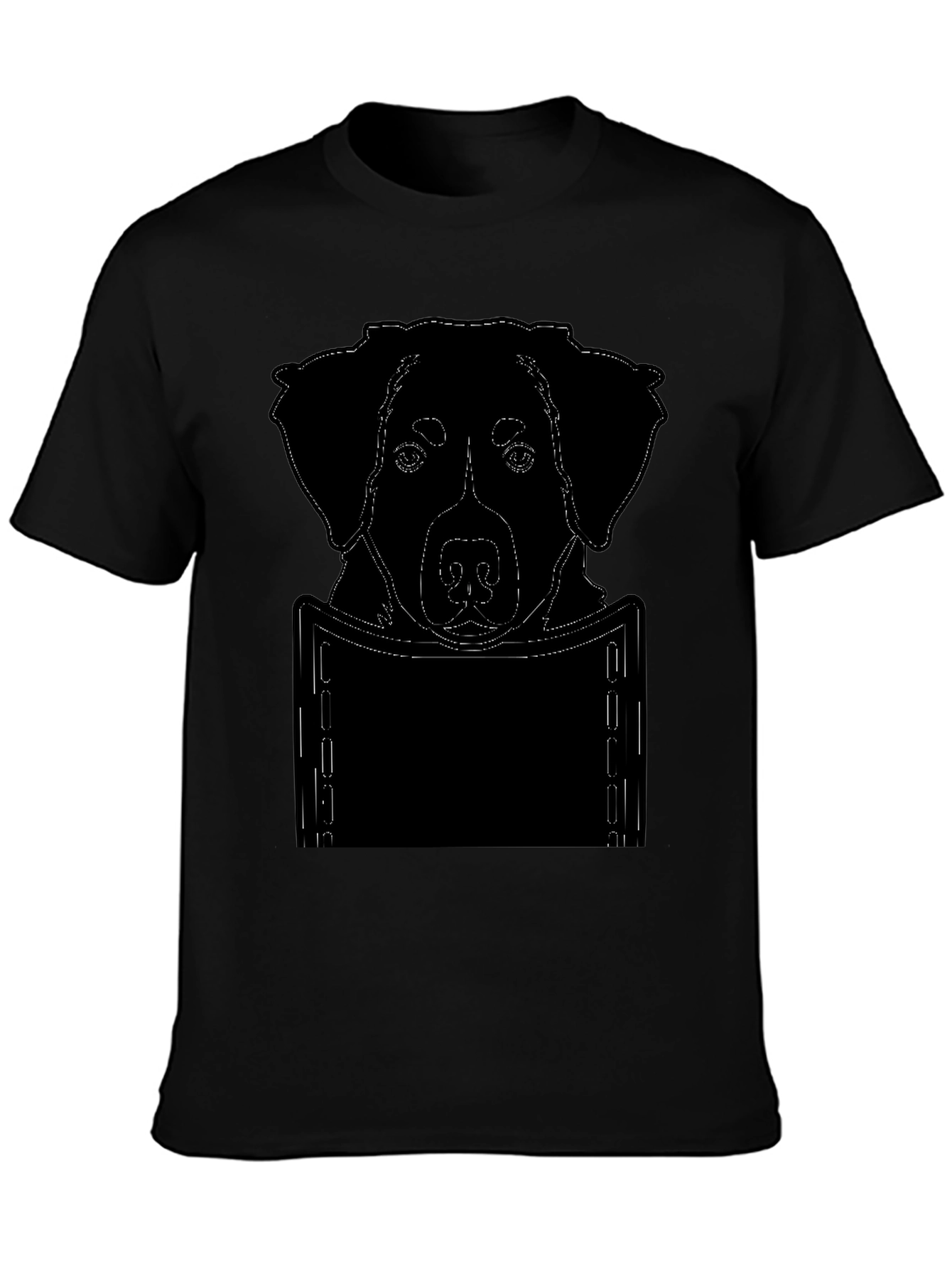 Dog Pocket Print T-Shirt - Cute Animal Lover Tee