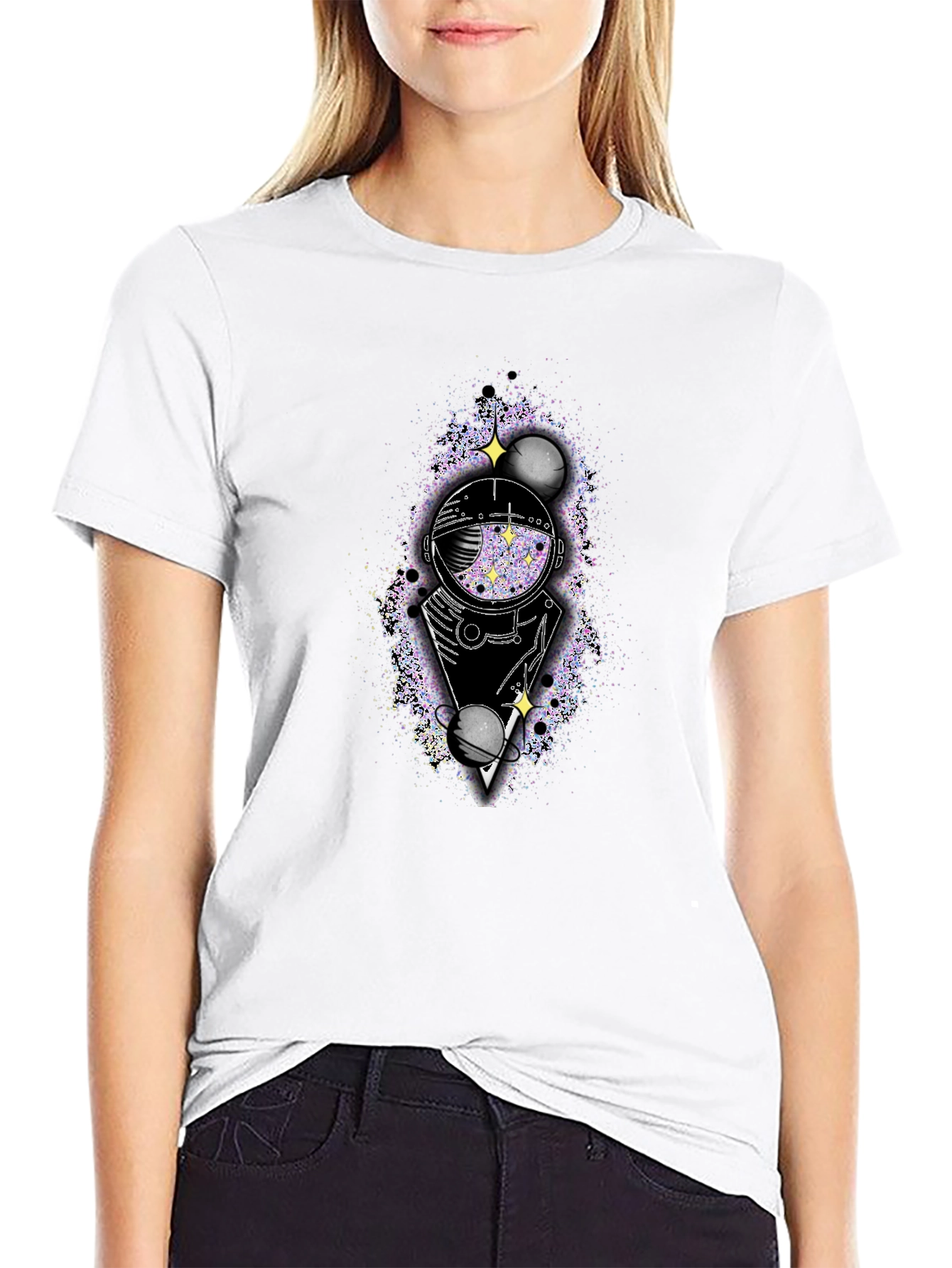 Astronaut Galaxy T-Shirt - Black Graphic Tee