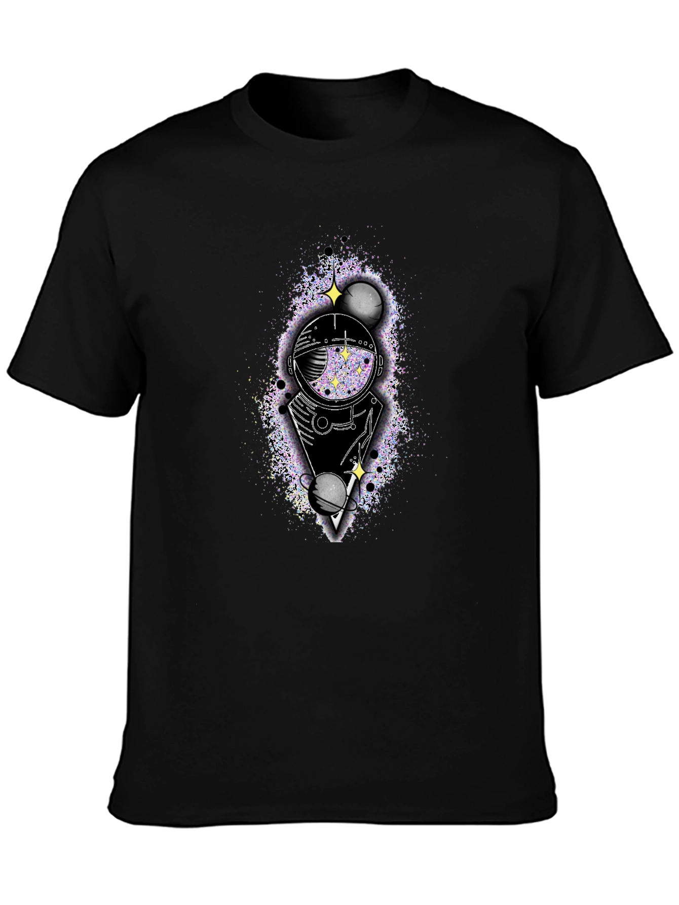 Astronaut Galaxy T-Shirt - Black Graphic Tee