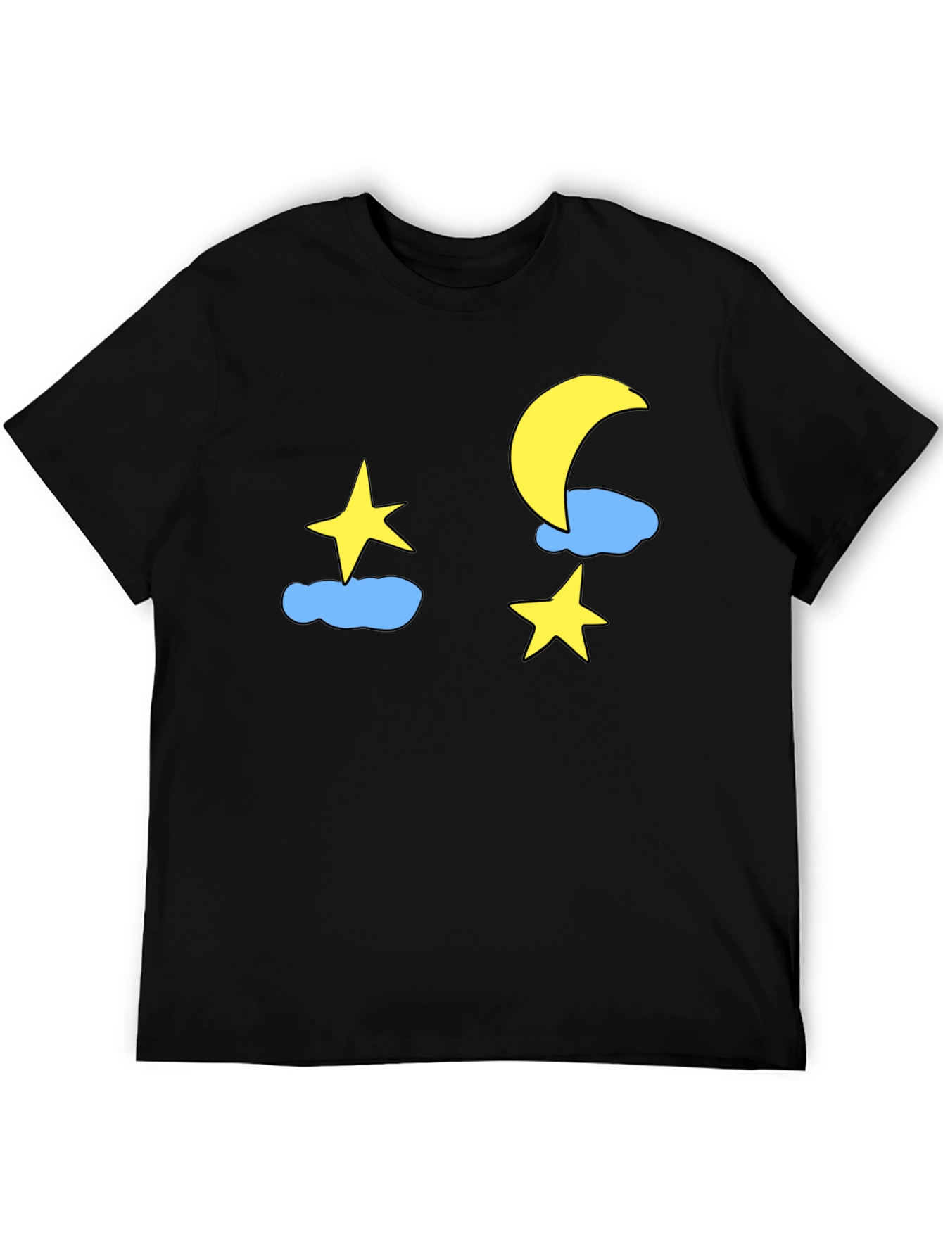 Night Sky Tee: Moon Stars & Clouds Graphic T-Shirt