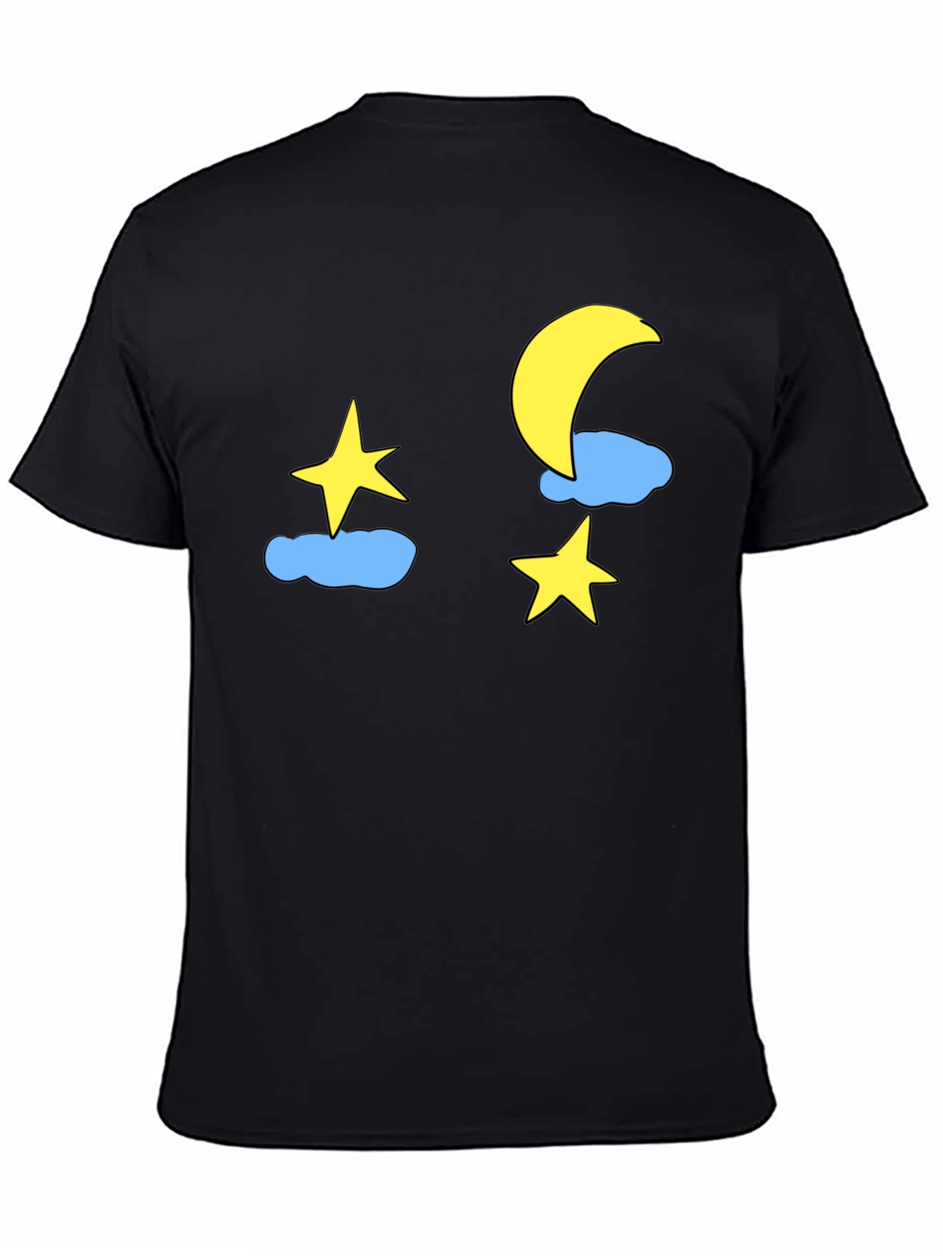 Night Sky Tee: Moon Stars & Clouds Graphic T-Shirt