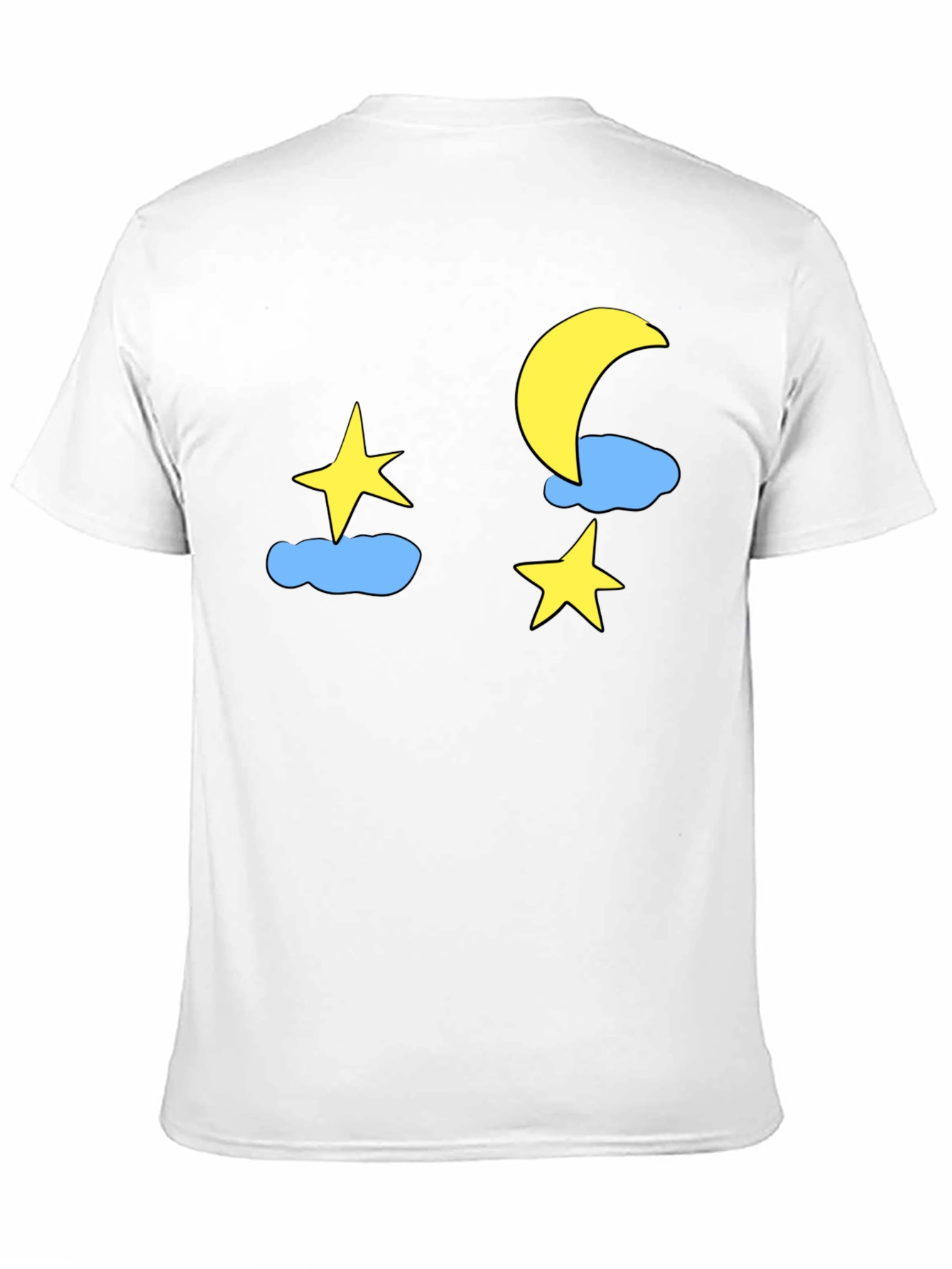 Night Sky Tee: Moon Stars & Clouds Graphic T-Shirt