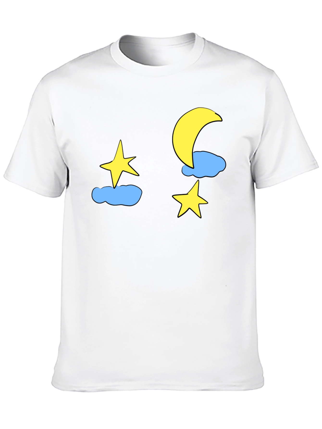 Night Sky Tee: Moon Stars & Clouds Graphic T-Shirt