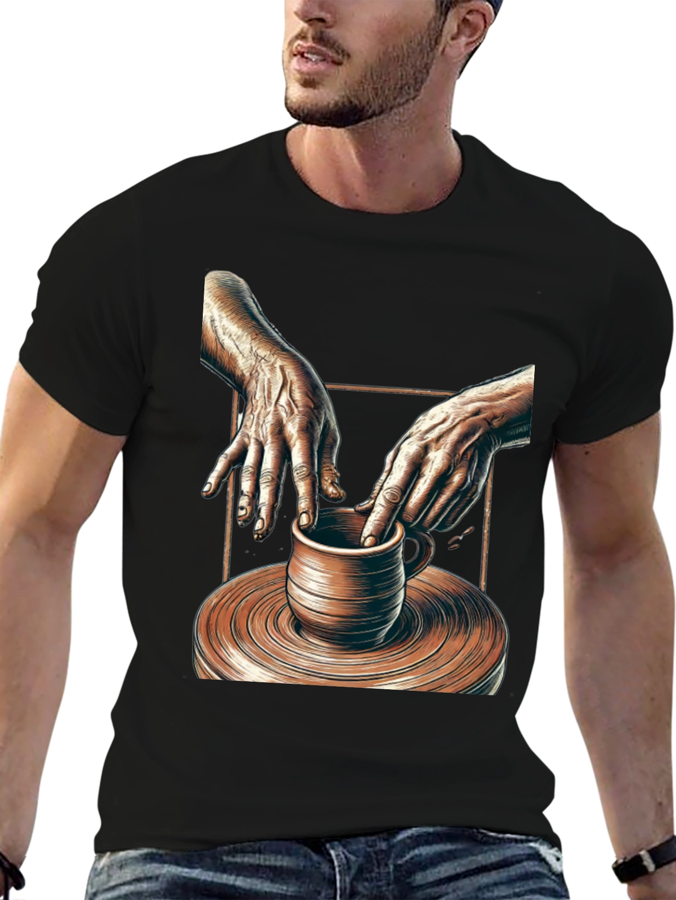Potters Hands Graphic Tee - Unisex Black T-Shirt