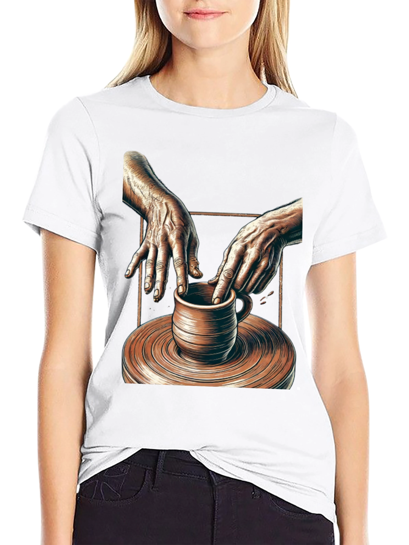 Potters Hands Graphic Tee - Unisex Black T-Shirt