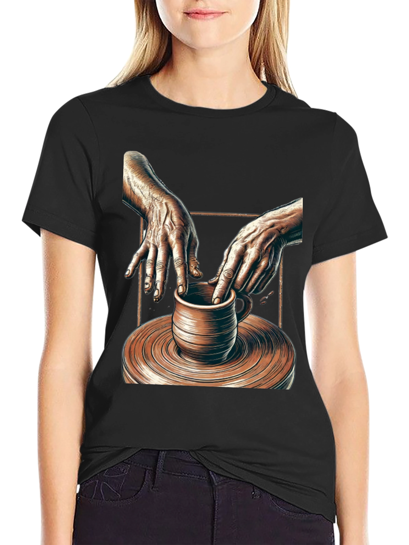 Potters Hands Graphic Tee - Unisex Black T-Shirt