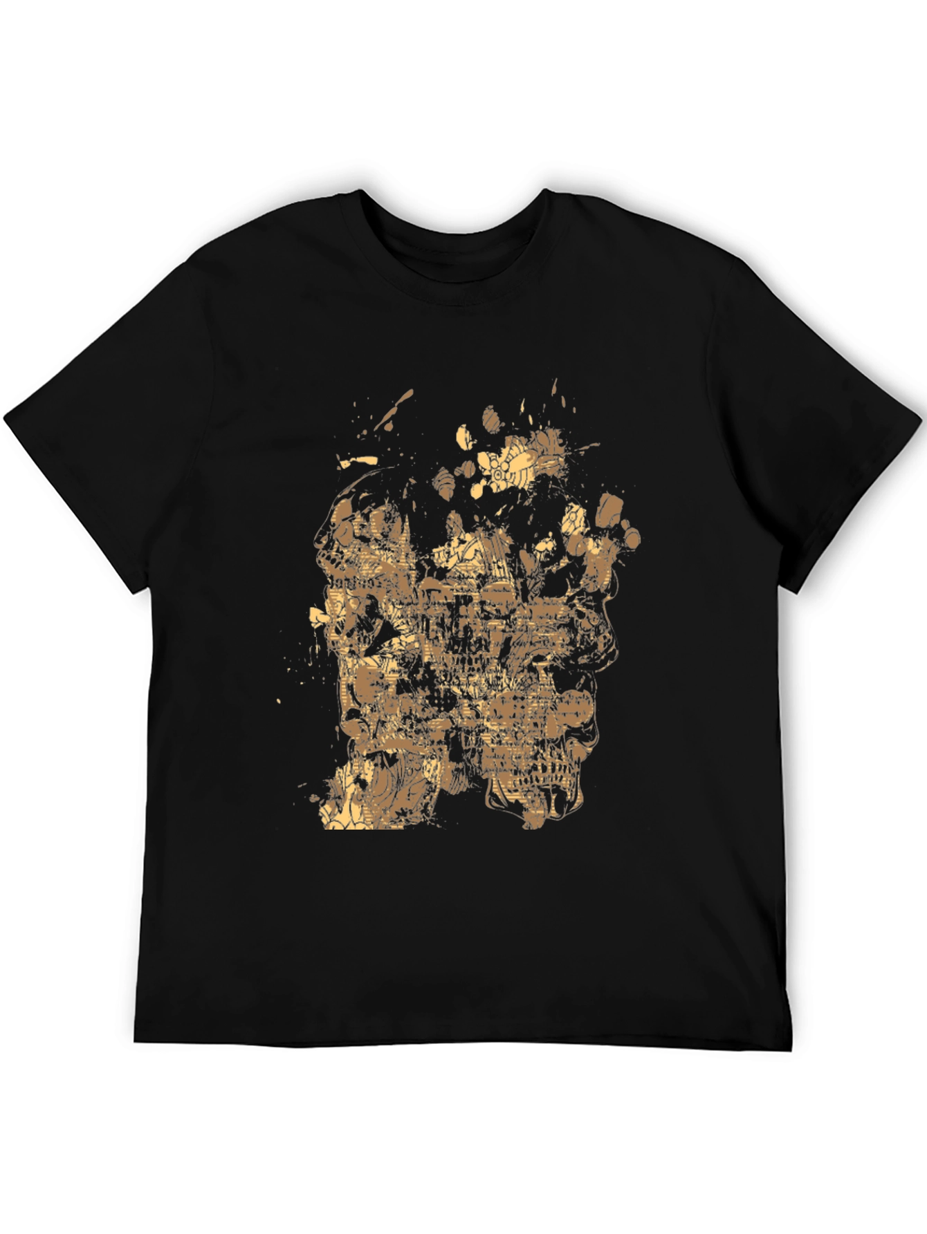 Abstract Skull Graphic Tee - Mens Black T-Shirt