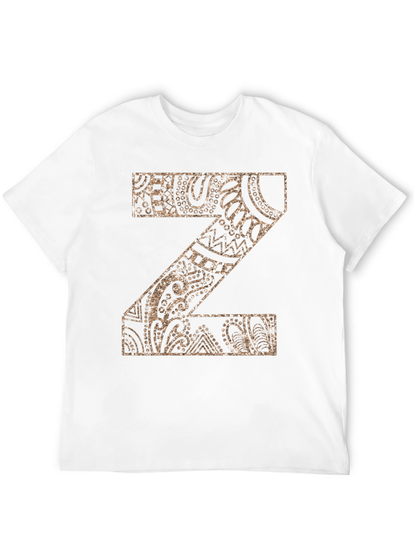 Letter Z Patterned Graphic Tee - Stylish Black Shirt