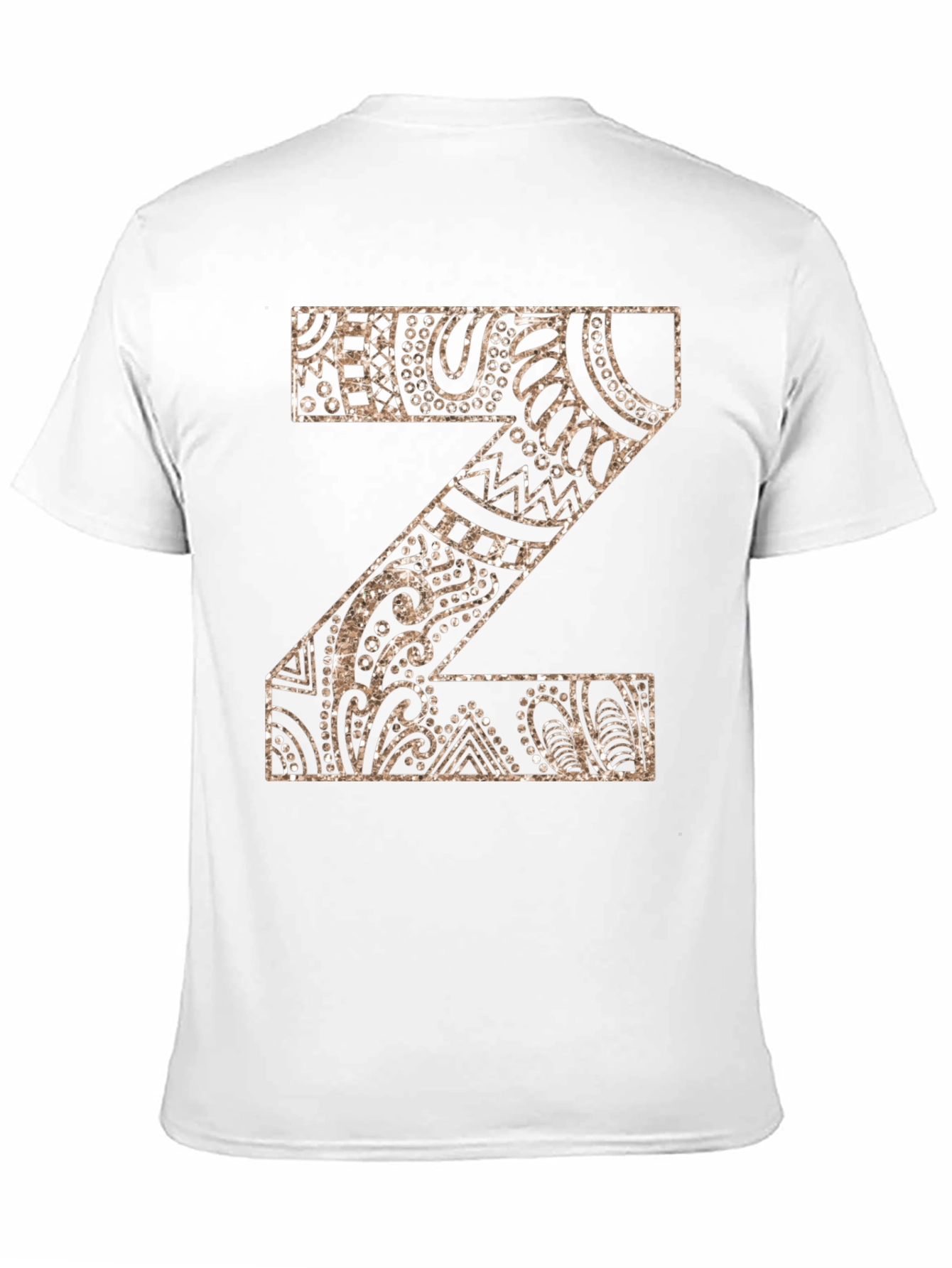 Letter Z Patterned Graphic Tee - Stylish Black Shirt