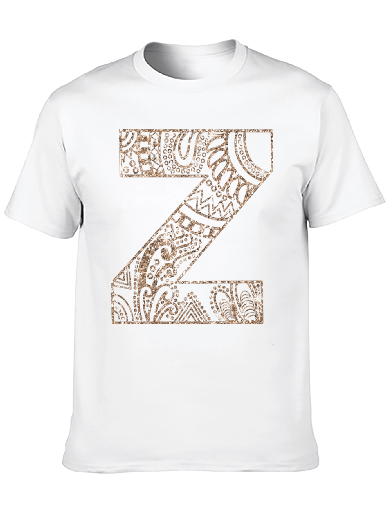 Letter Z Patterned Graphic Tee - Stylish Black Shirt