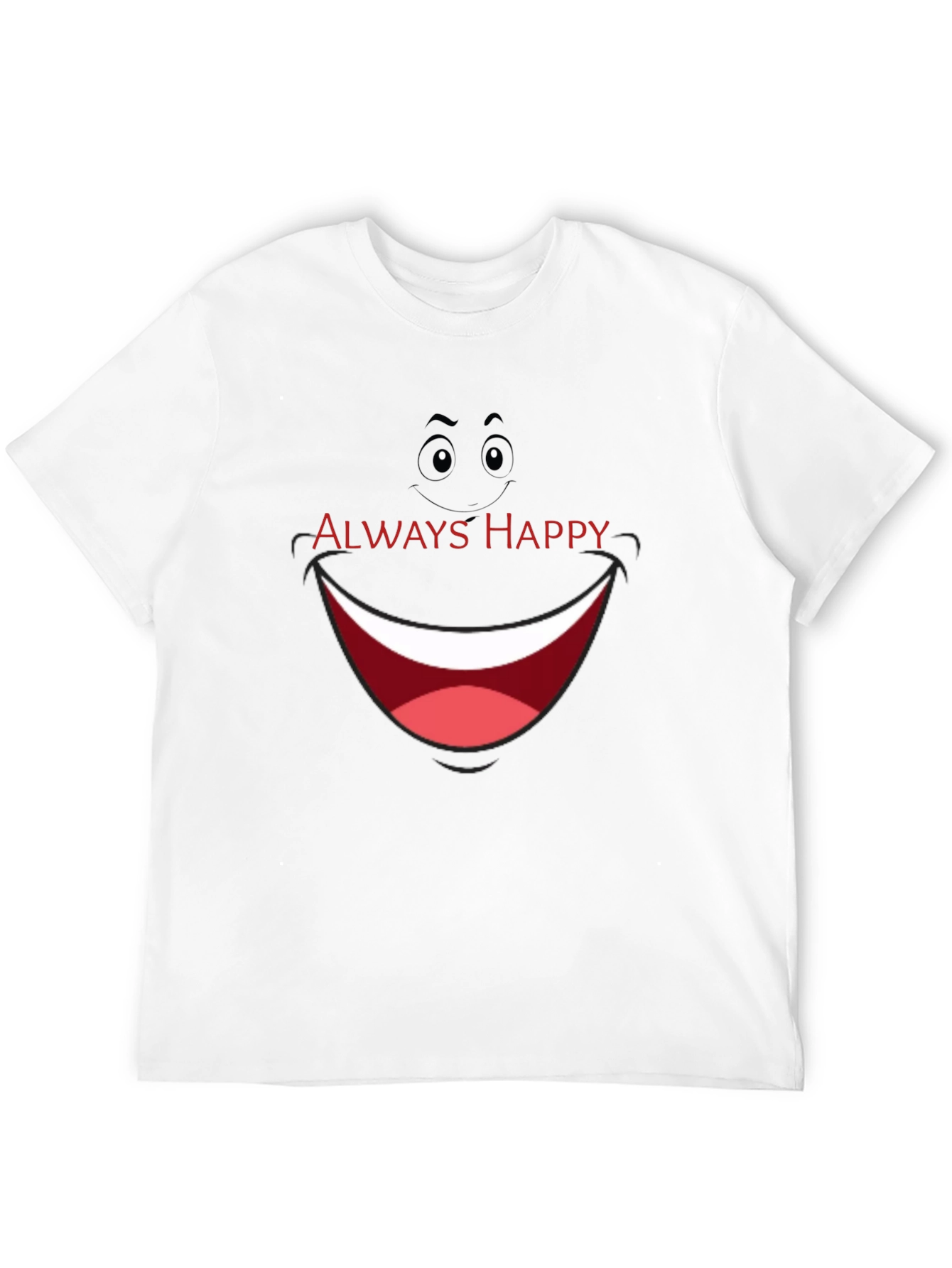 Always Happy Graphic T-Shirt - Black Smile Tee