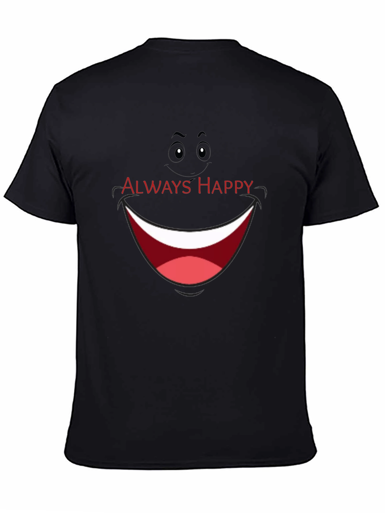 Always Happy Graphic T-Shirt - Black Smile Tee
