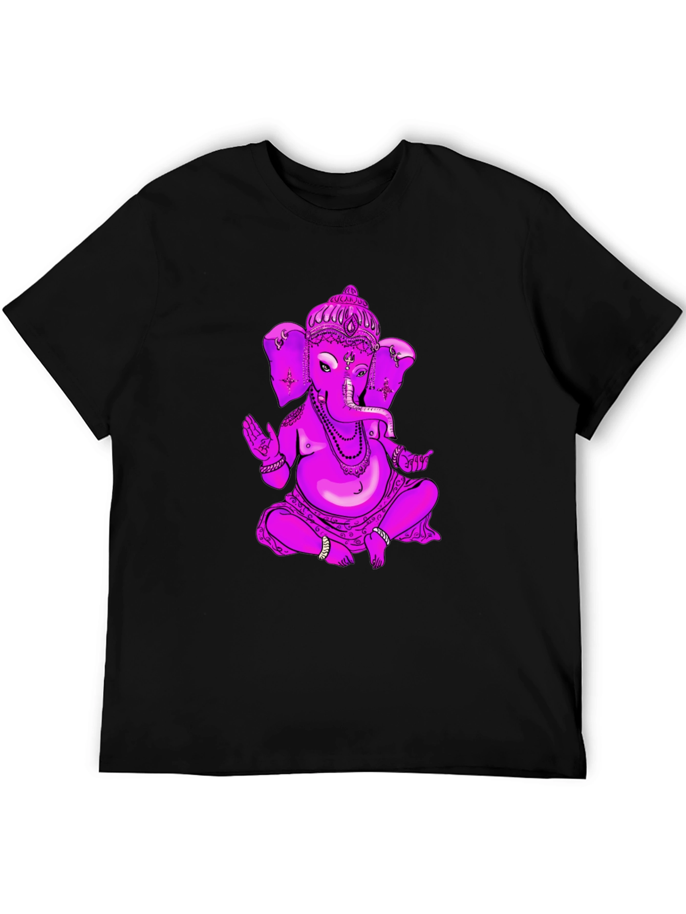 Ganesh Graphic Tee - Black Cotton Blend T-Shirt