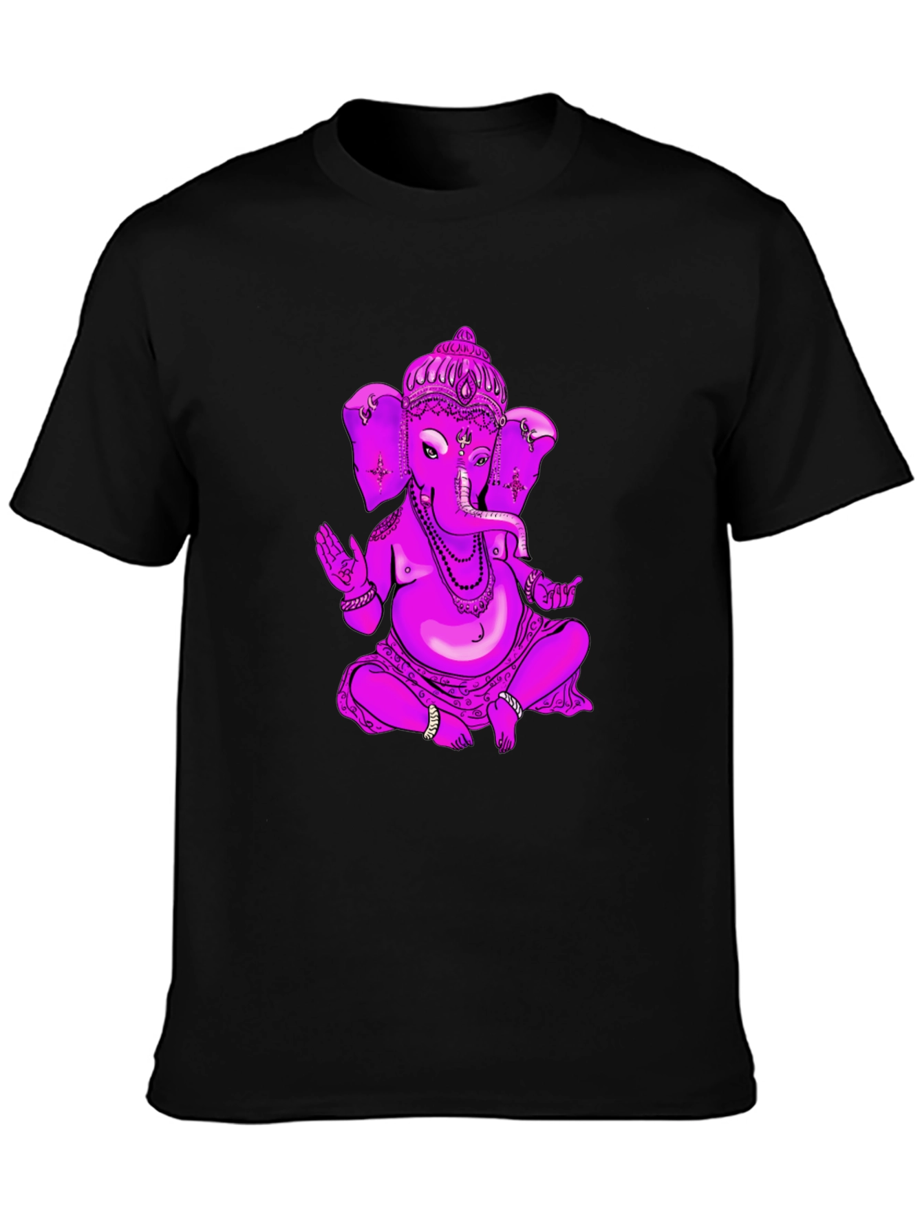 Ganesh Graphic Tee - Black Cotton Blend T-Shirt