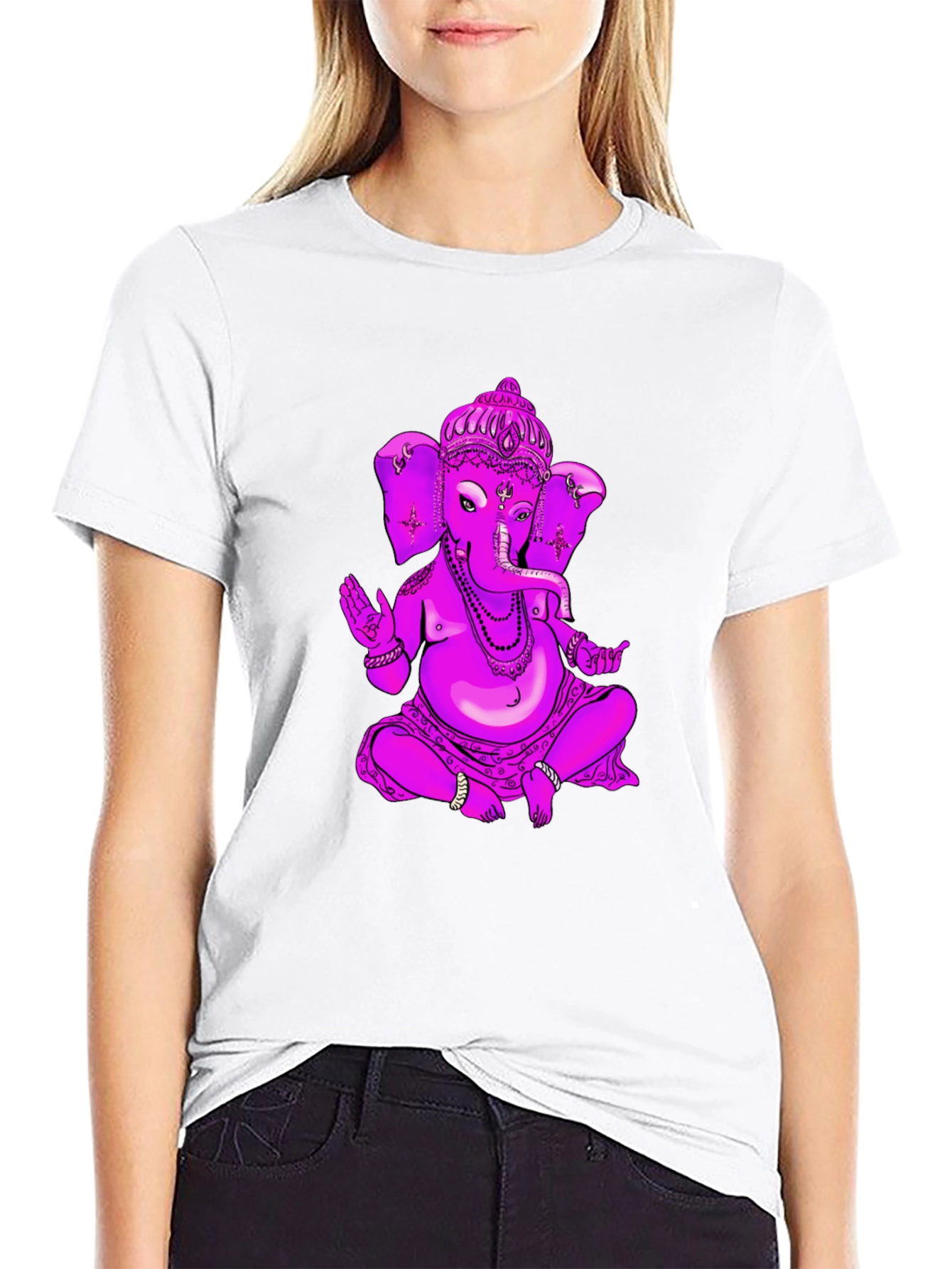 Ganesh Graphic Tee - Black Cotton Blend T-Shirt