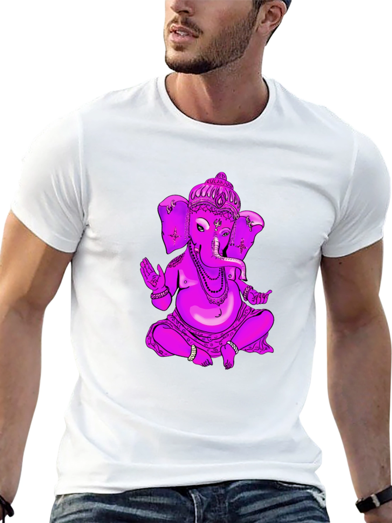 Ganesh Graphic Tee - Black Cotton Blend T-Shirt